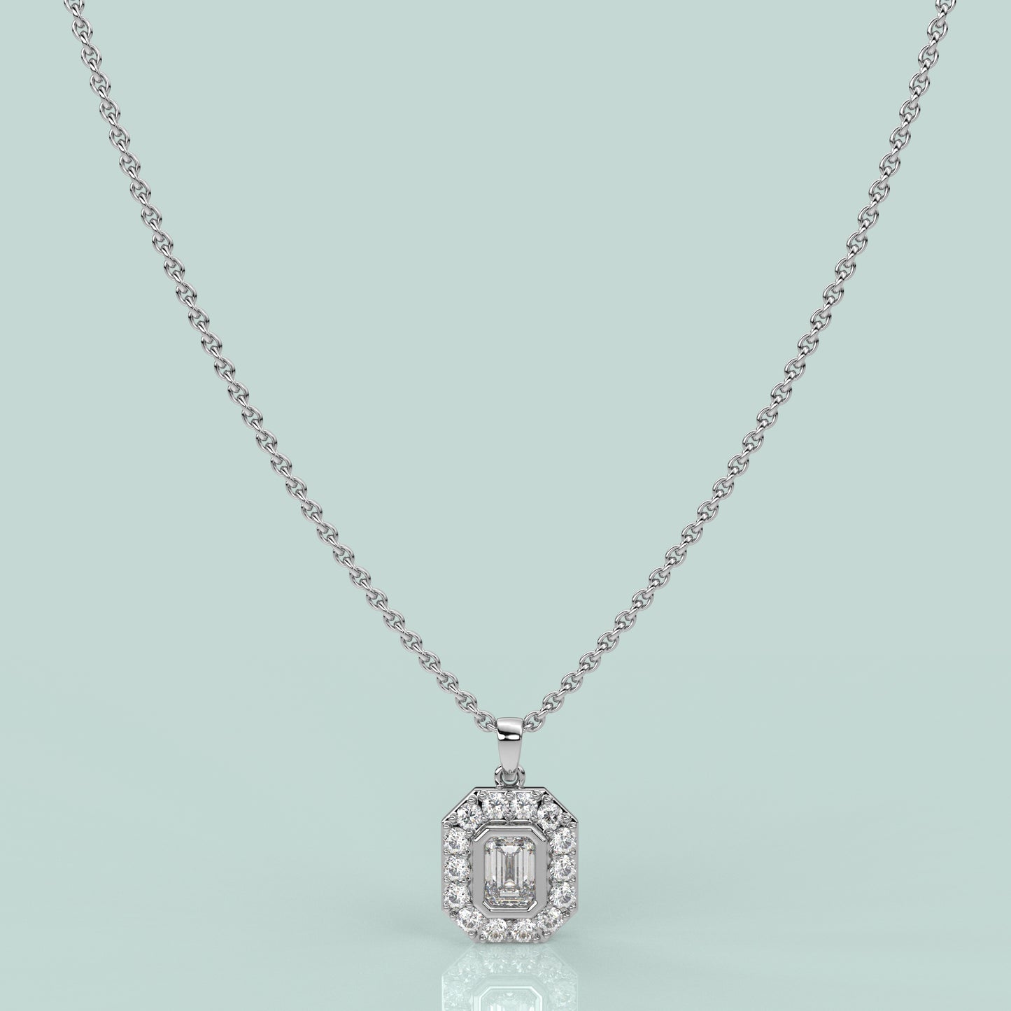 Baguette Moissanite Diamond 925 Sterling Silver Pendant