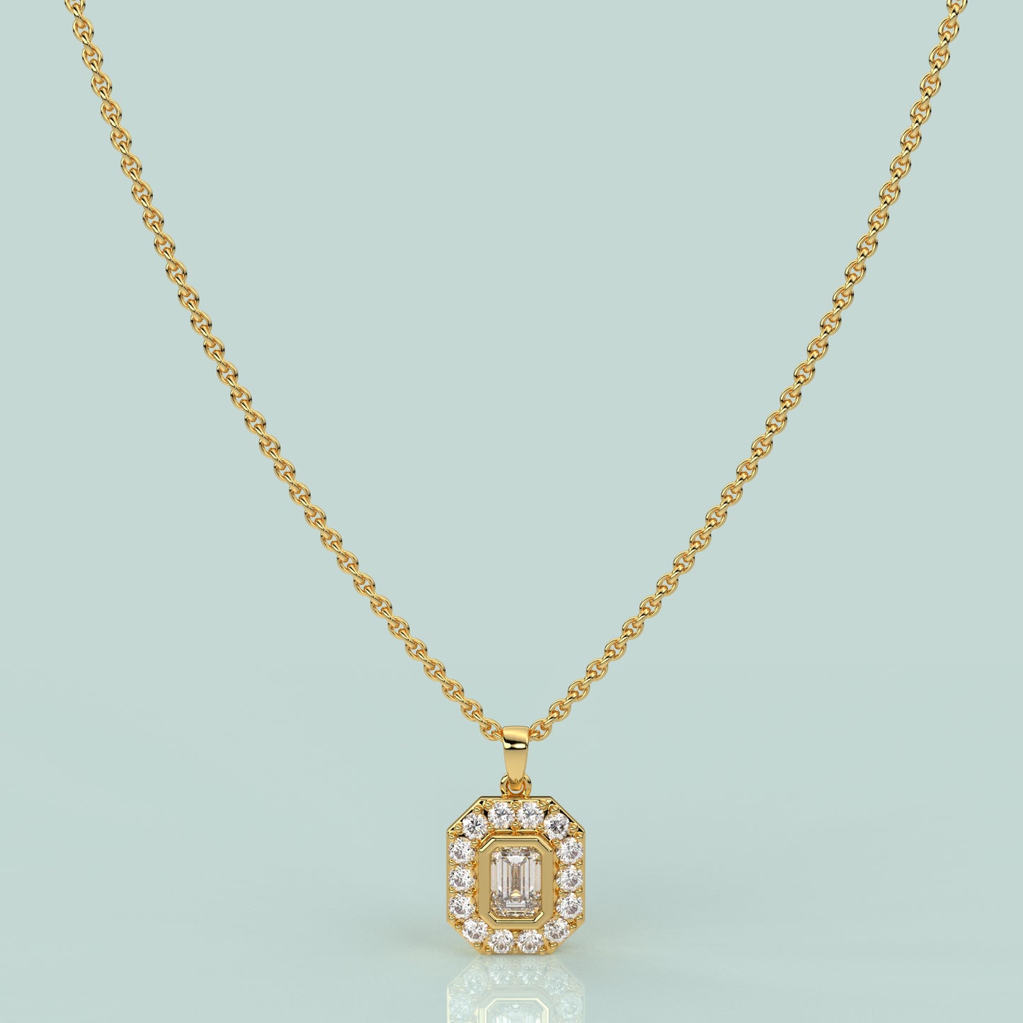 Baguette Moissanite Diamond 925 Sterling Silver Pendant