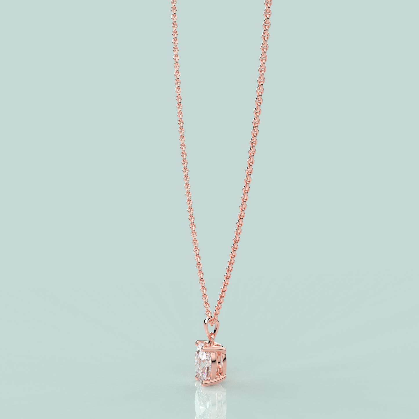 Oval Moissanite Diamond 925 Sterling Silver Necklace