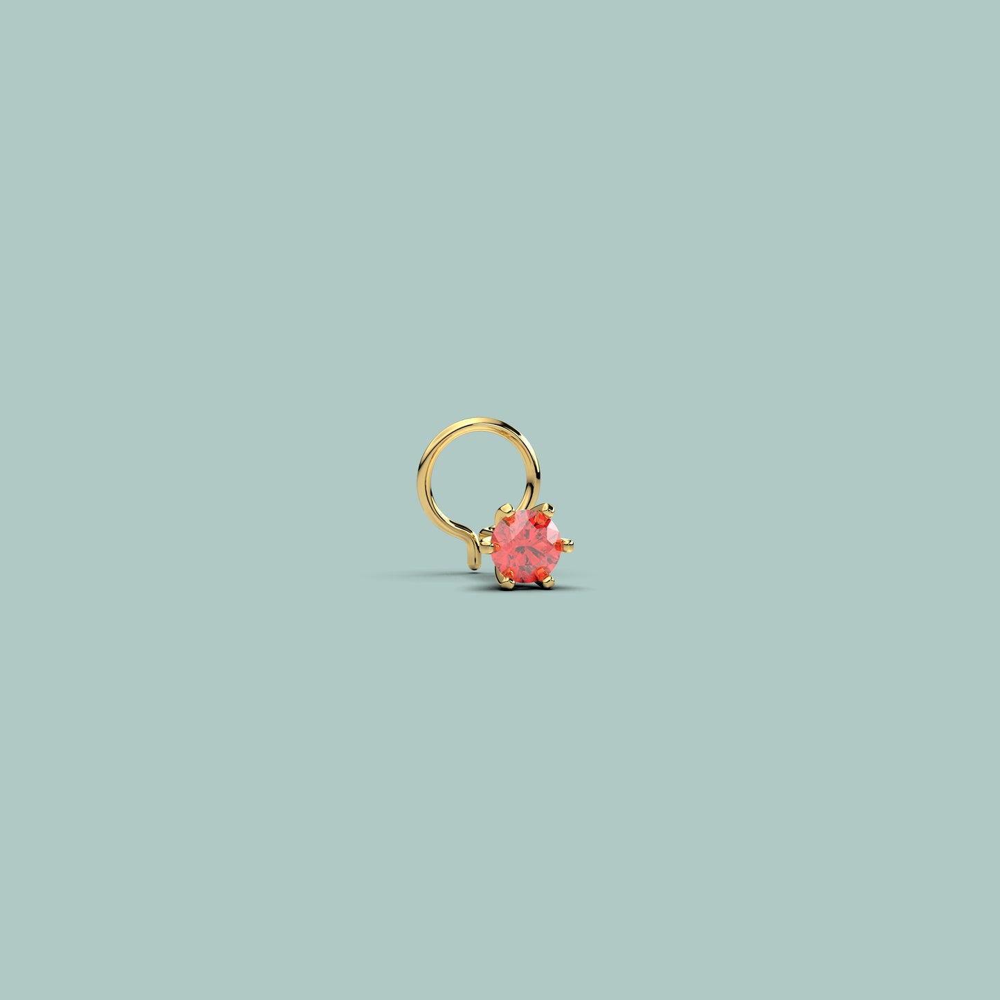 Ruby 925 Sterling Silver Nose Pin