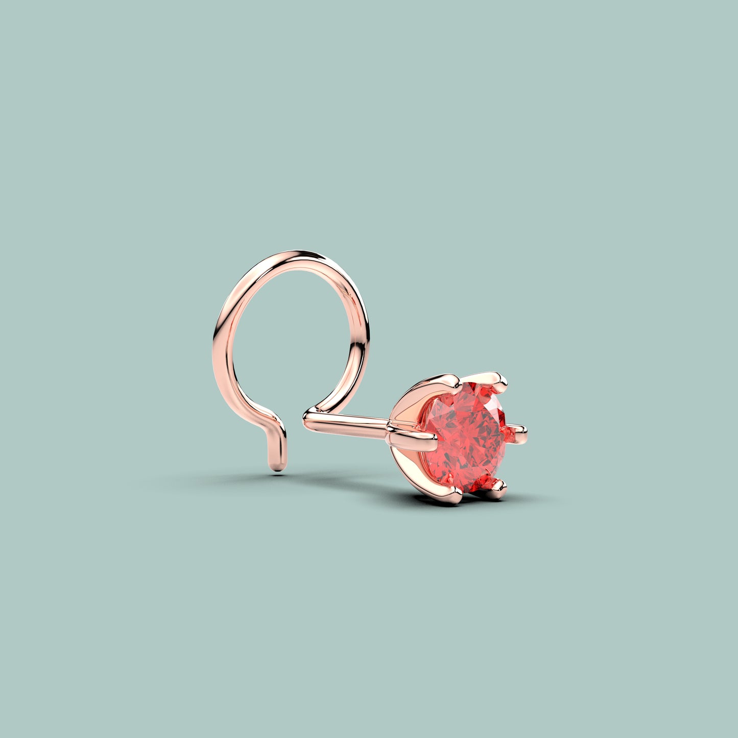 Ruby 925 Sterling Silver Nose Pin