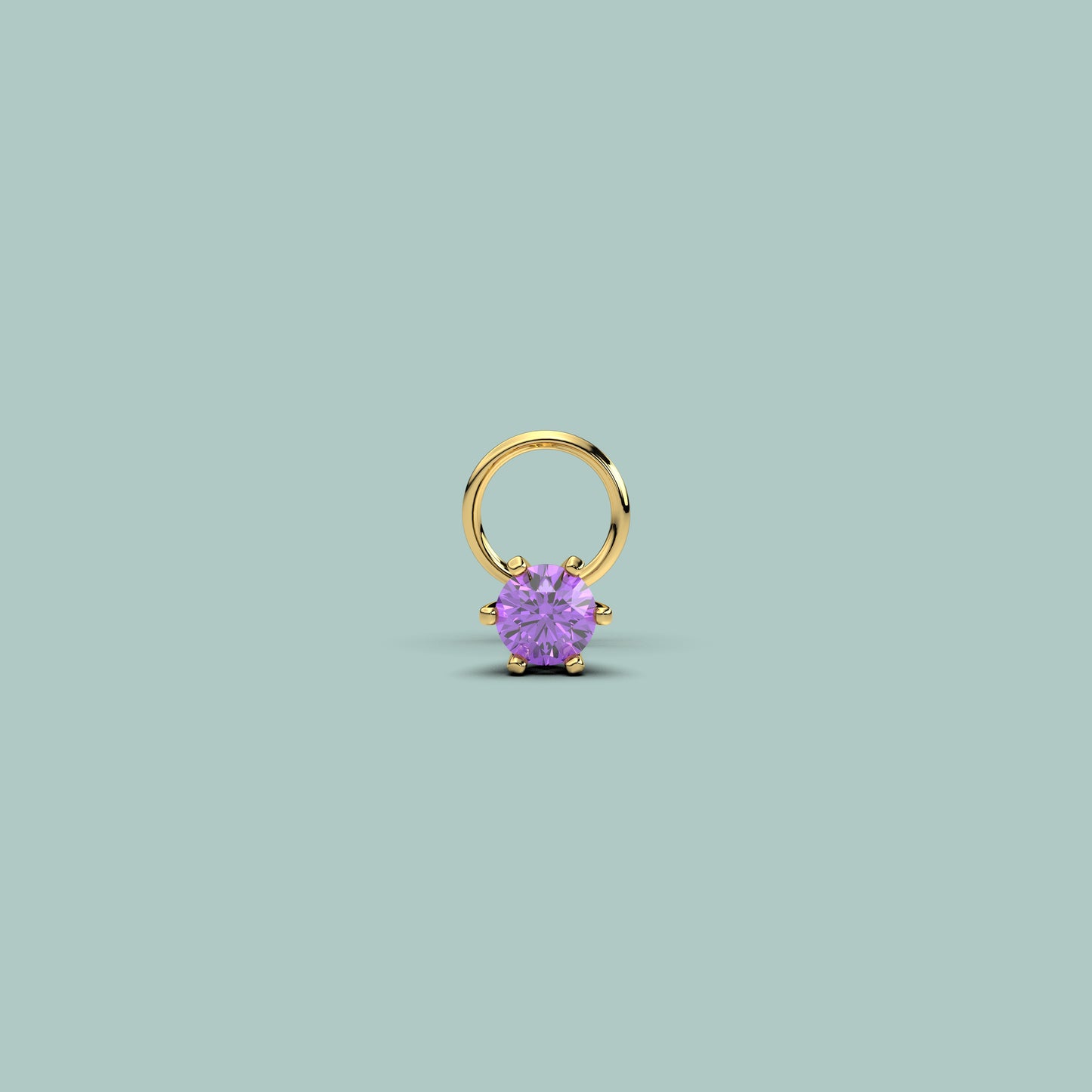 Amethyst 925 Silver Nose Pin