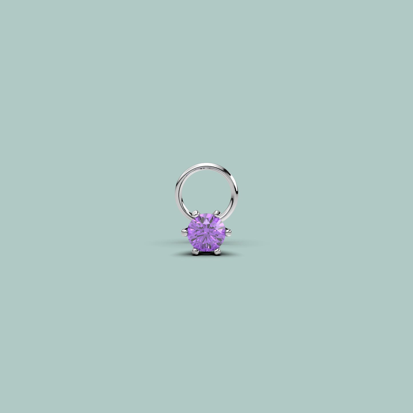 Amethyst 925 Silver Nose Pin