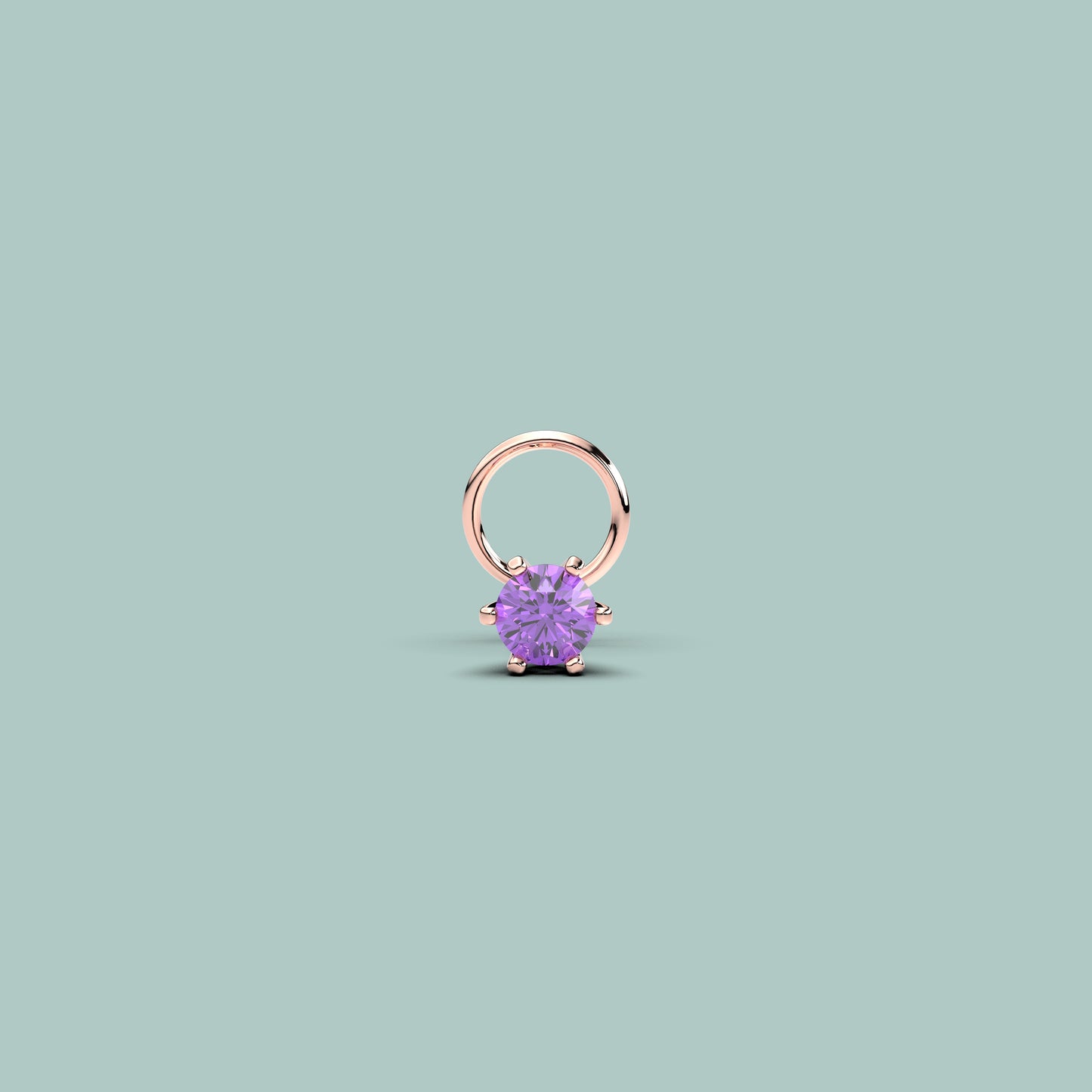 Amethyst 925 Silver Nose Pin