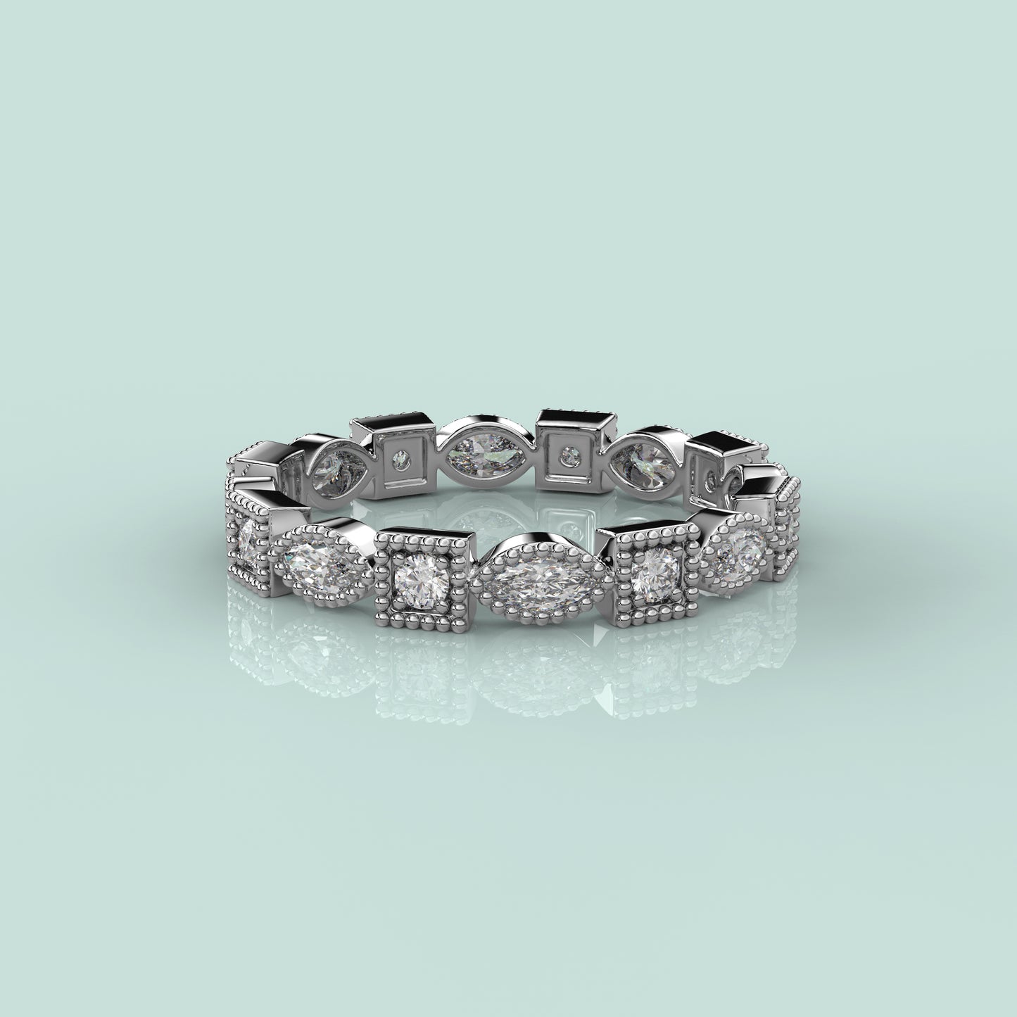 Shimmer Moissanite Diamond 925 Silver Ring