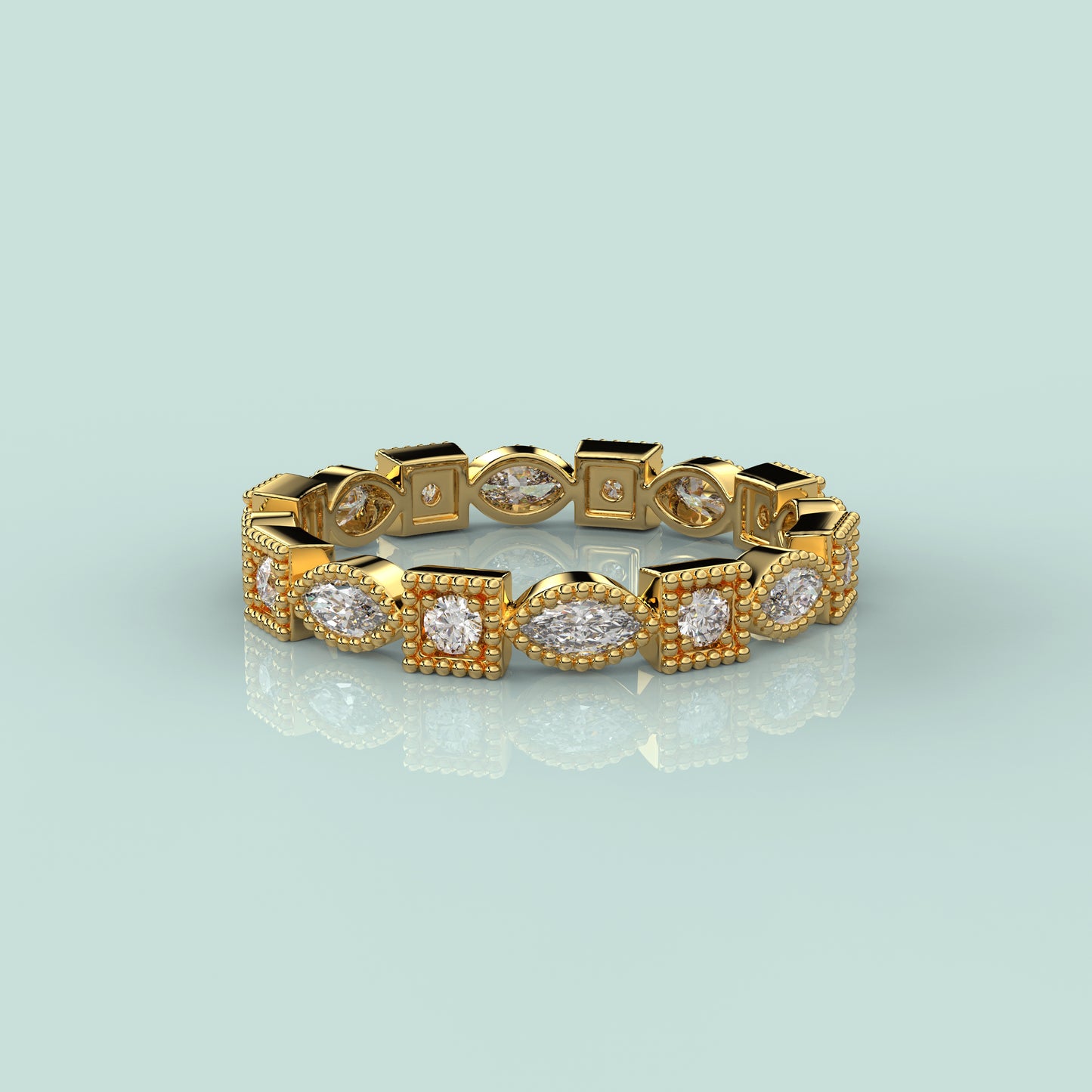 Shimmer Moissanite Diamond 925 Silver Ring