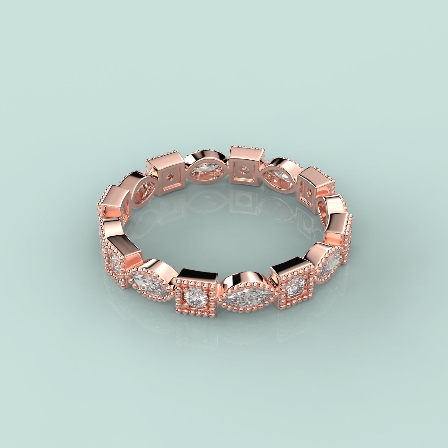 Shimmer Moissanite Diamond 925 Silver Ring