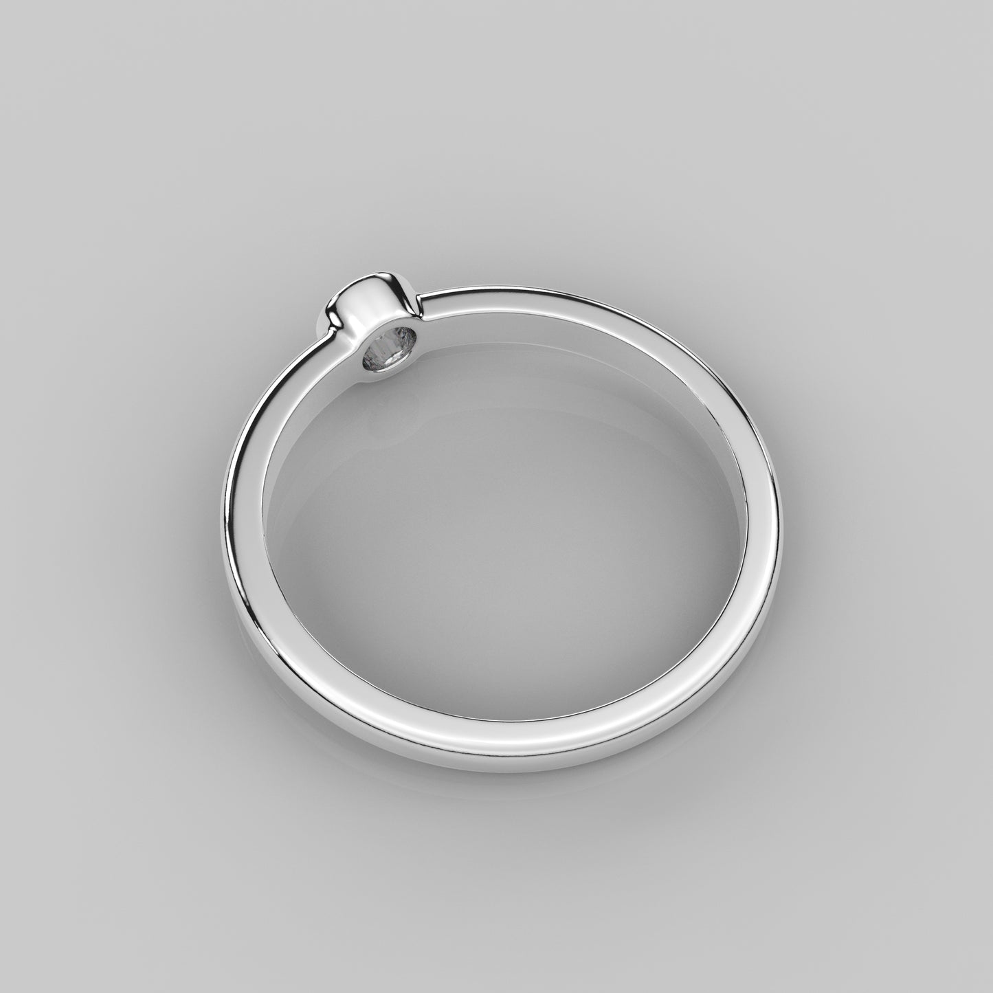 Bezel Moissanite Diamond 925 Silver Ring