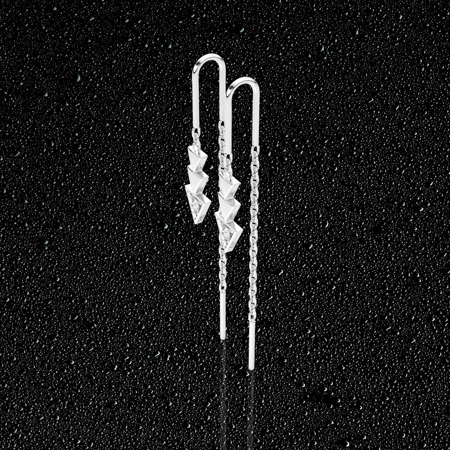 Three tringle Sui Dhaga 925 silver Earring