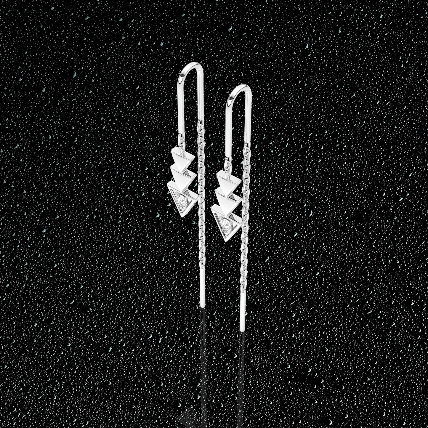 Three tringle Sui Dhaga 925 silver Earring