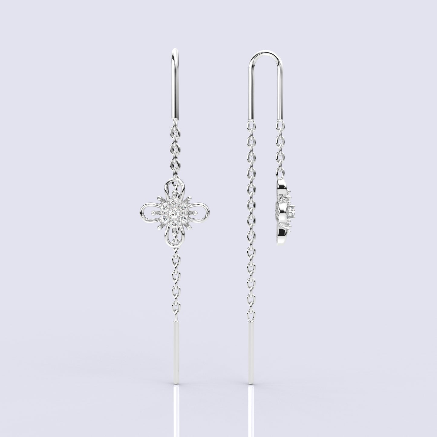 Flower Sui Dhaga 925 silver Earring