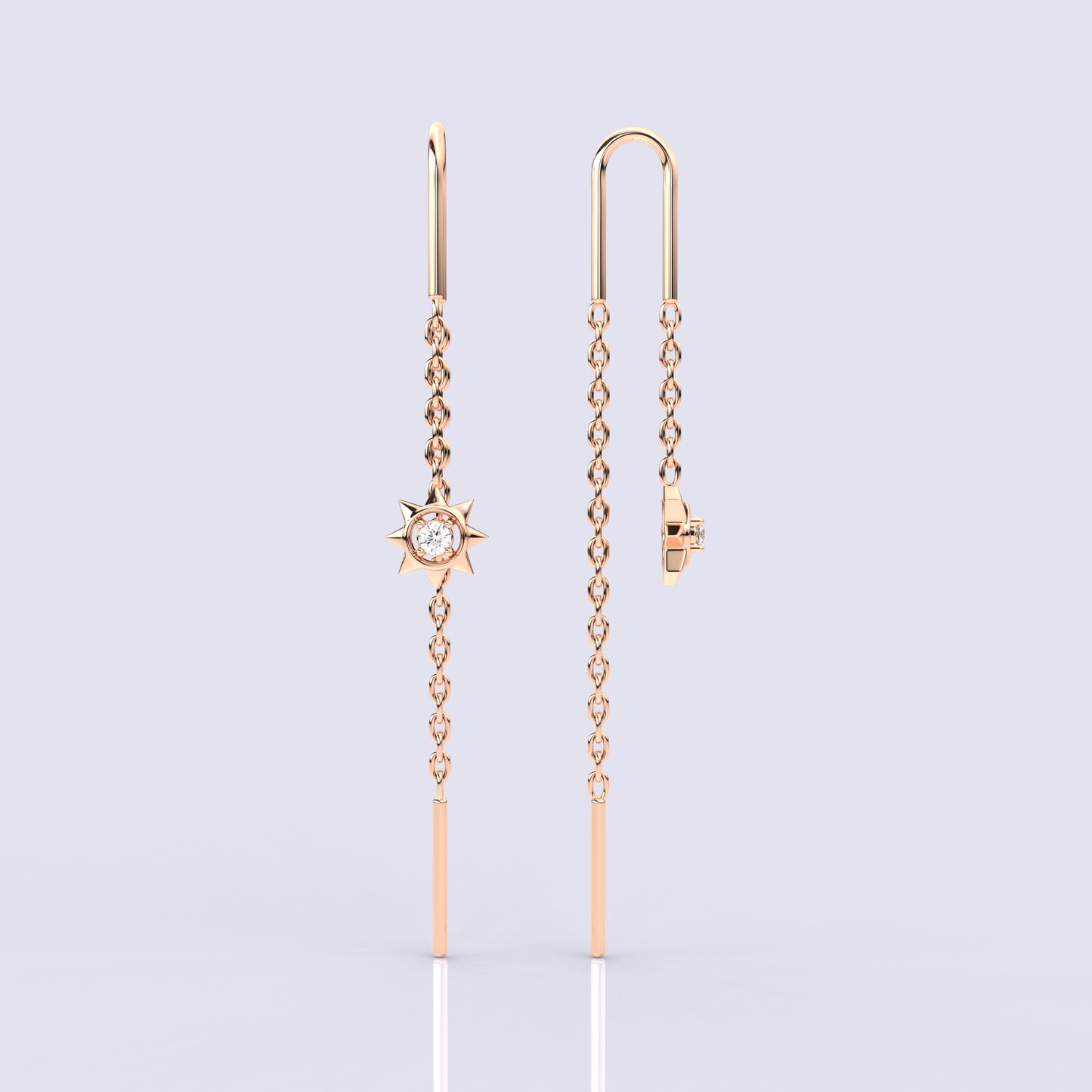 Rose gold Inlaid Sui Dhaga 925 silver Earring