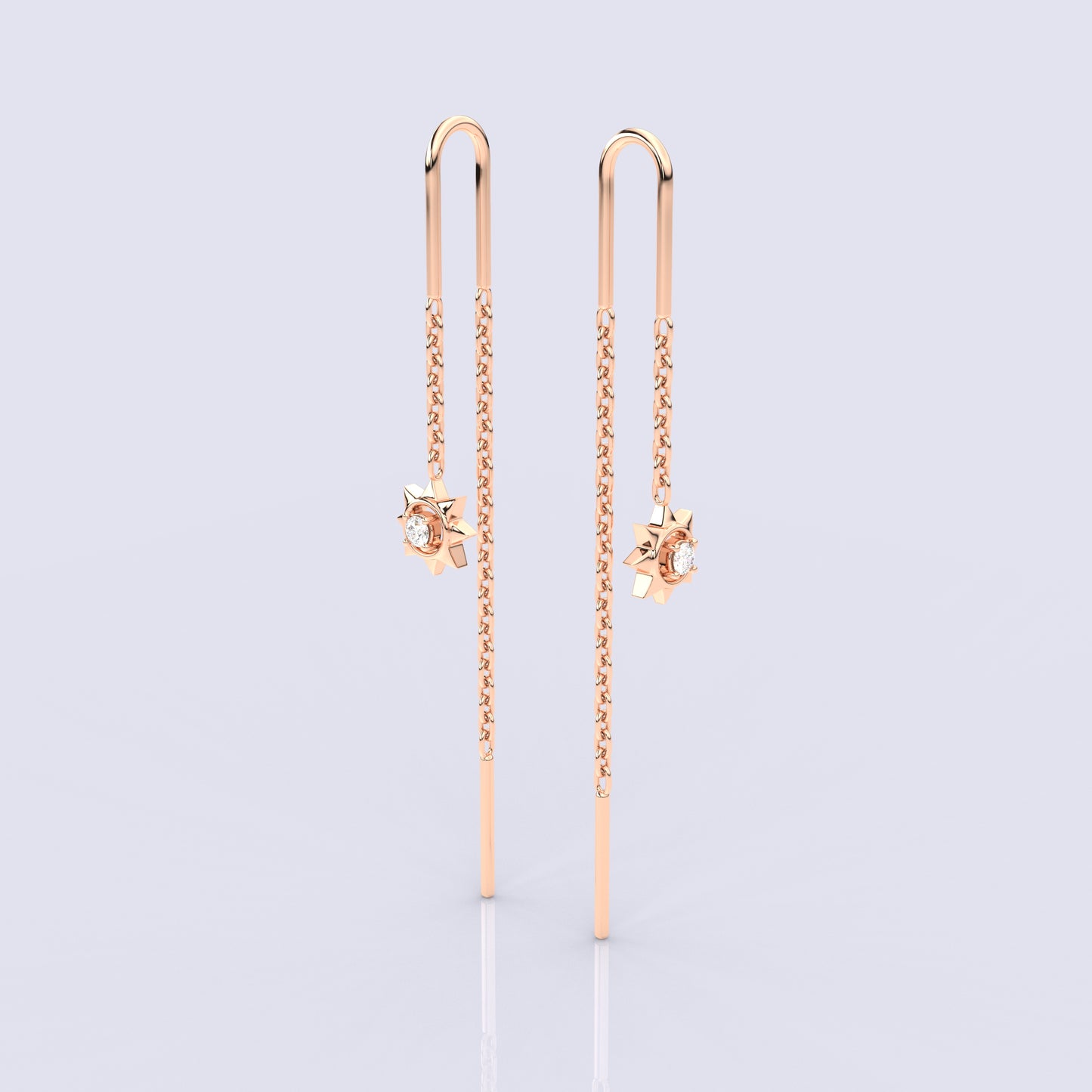 Rose gold Inlaid Sui Dhaga 925 silver Earring