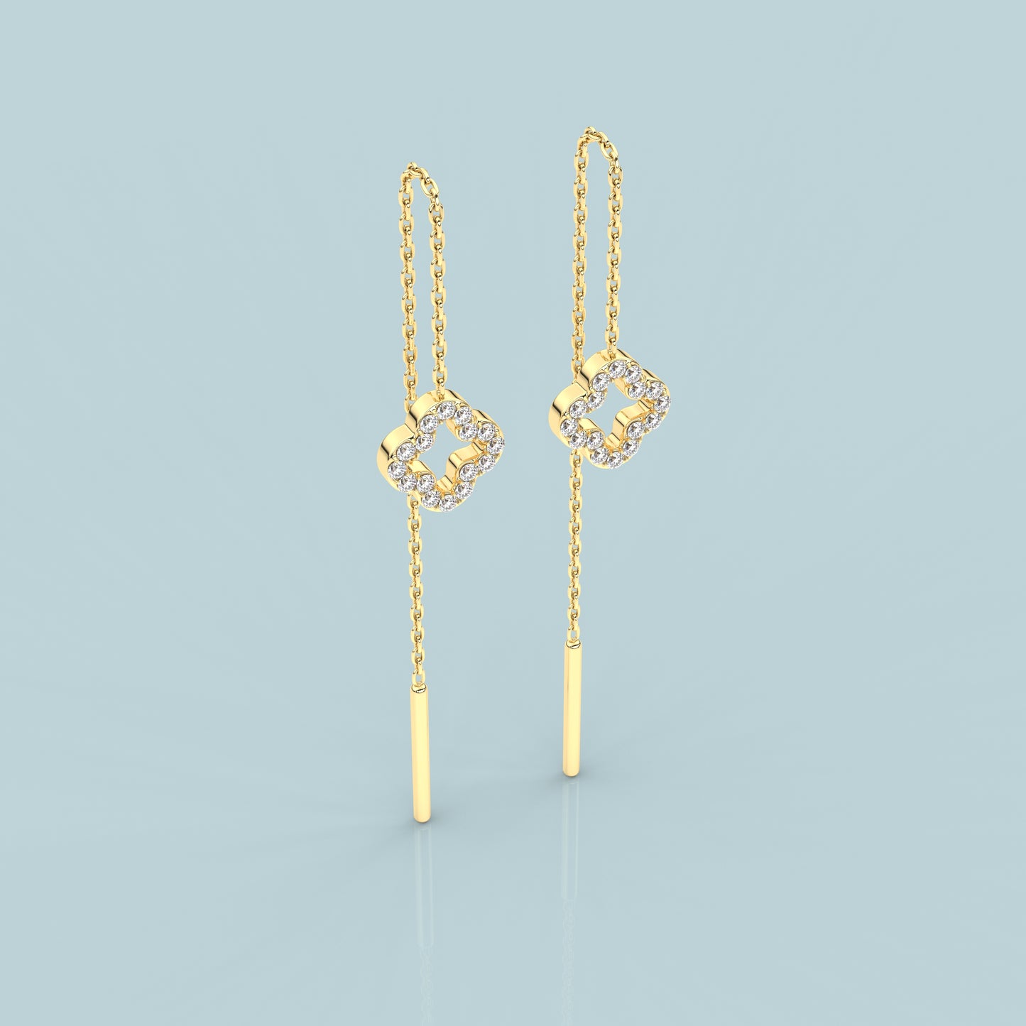 Yellow gold Gagal Sui Dhaga 925 silver Earring