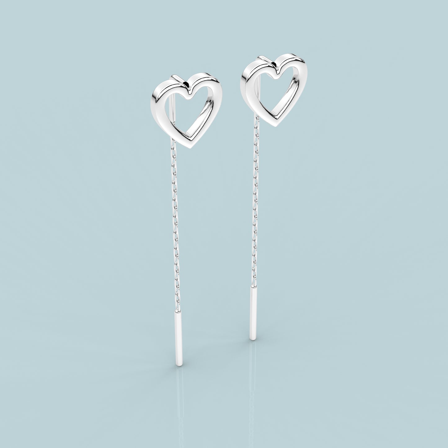 Heart Sui Dhaga 925 silver Earring