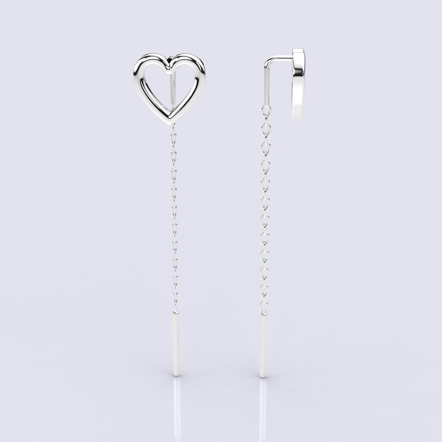 Heart Sui Dhaga 925 silver Earring