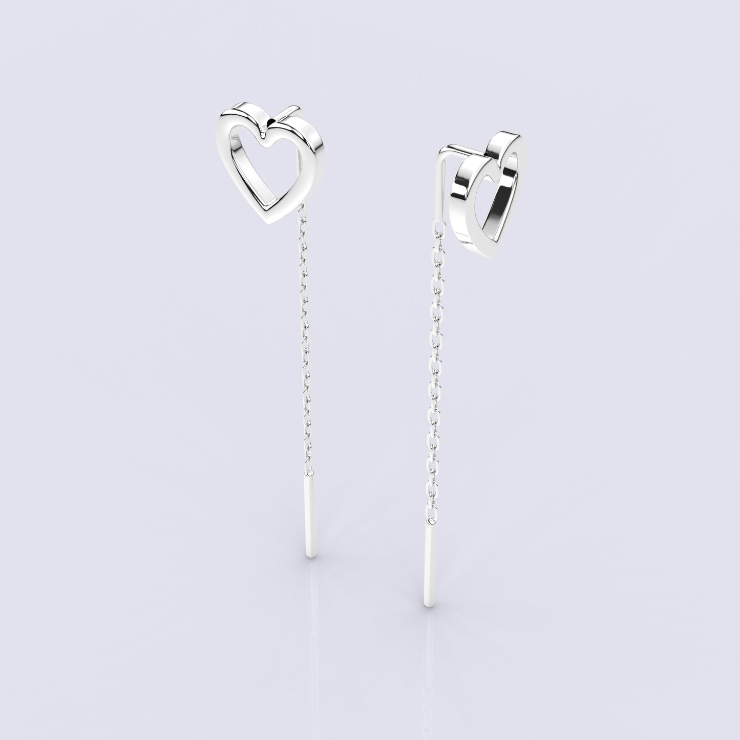 Heart Sui Dhaga 925 silver Earring