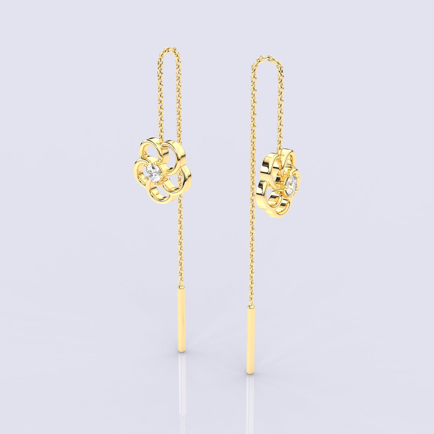 Meeri Yellow gold Sui Dhaga 925 silver Earring