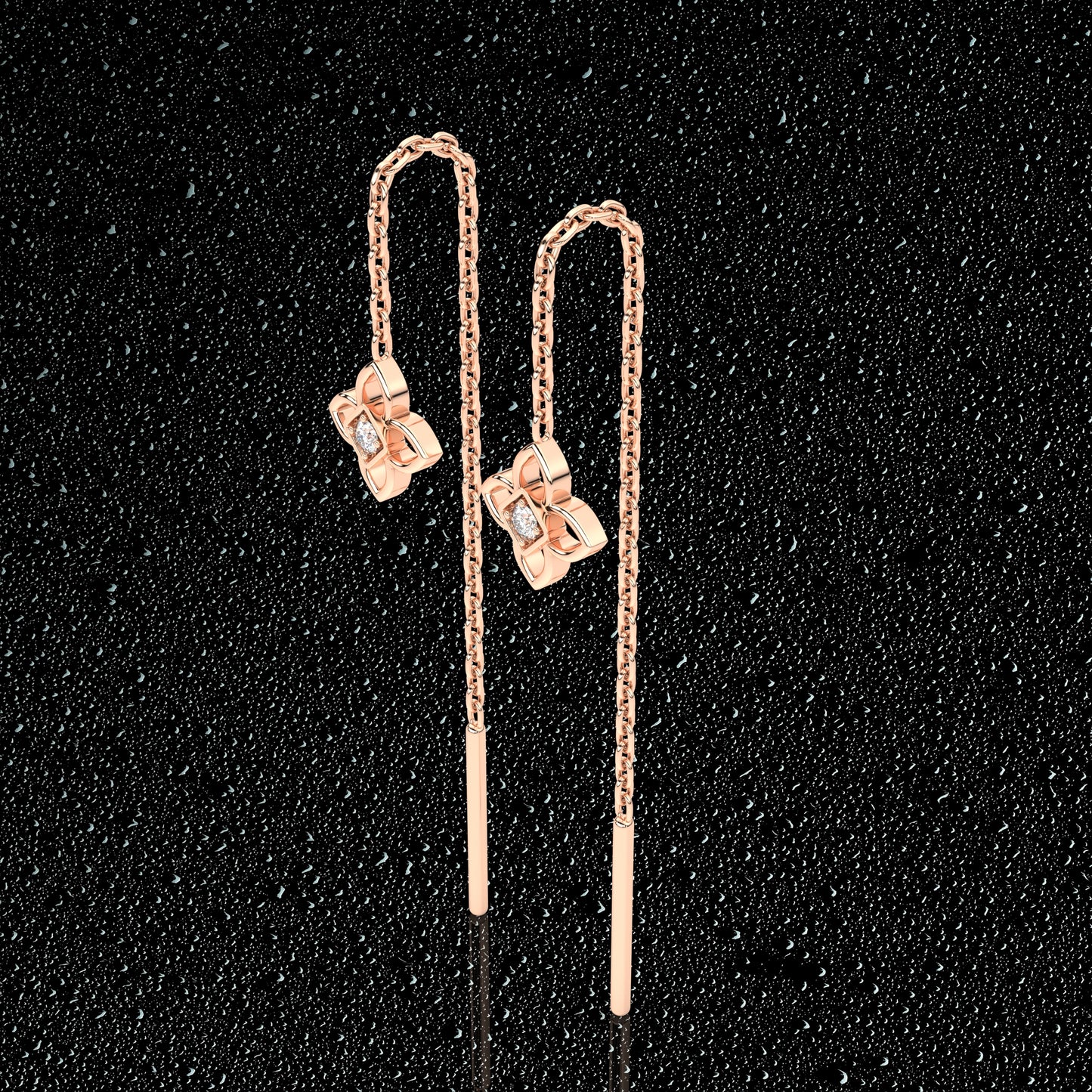 Lora Rose gold Sui Dhaga 925 silver Earring