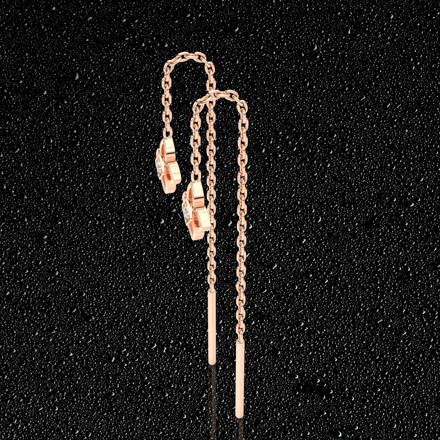 Lora Rose gold Sui Dhaga 925 silver Earring