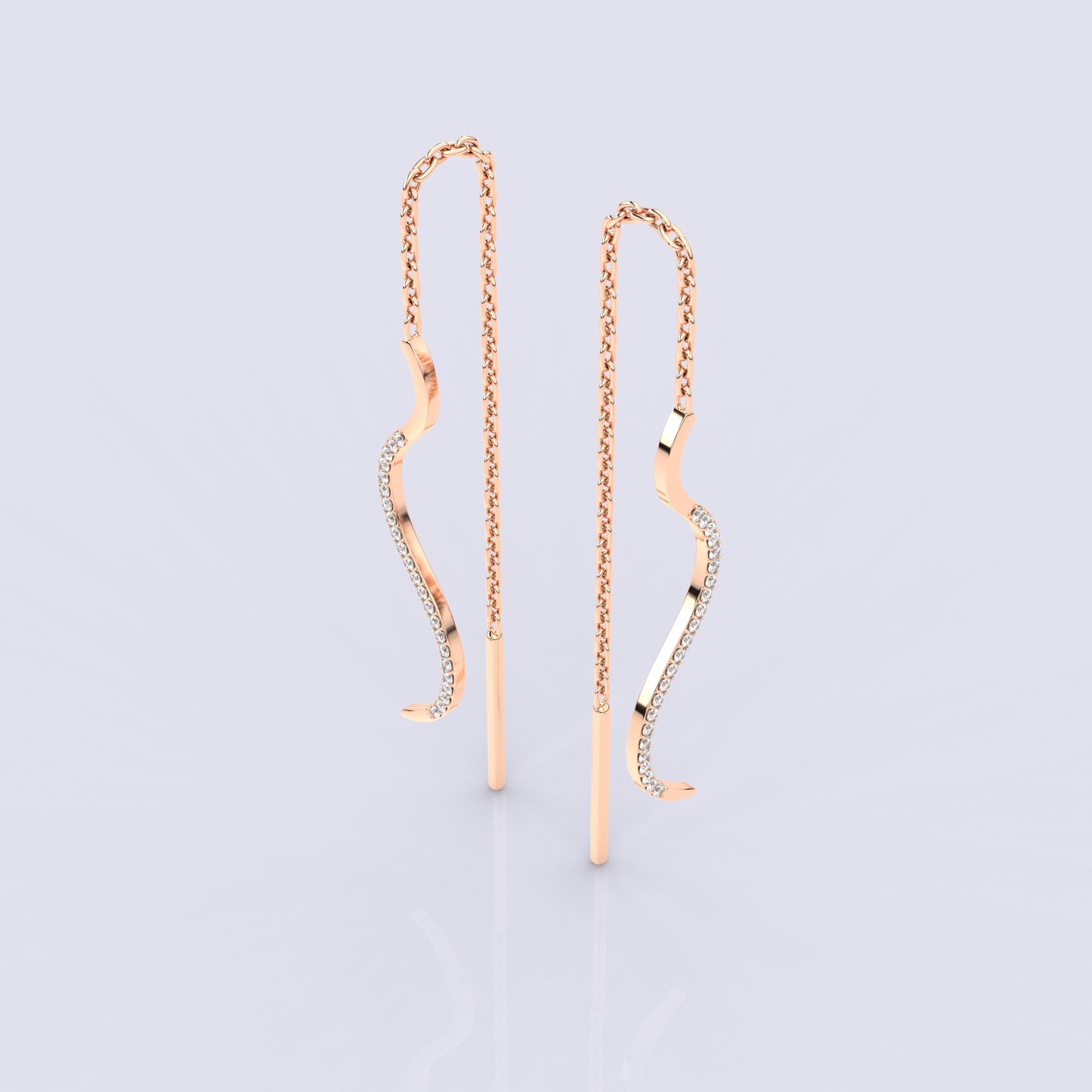Snake Rose gold Sui Dhaga 925 silver Earring