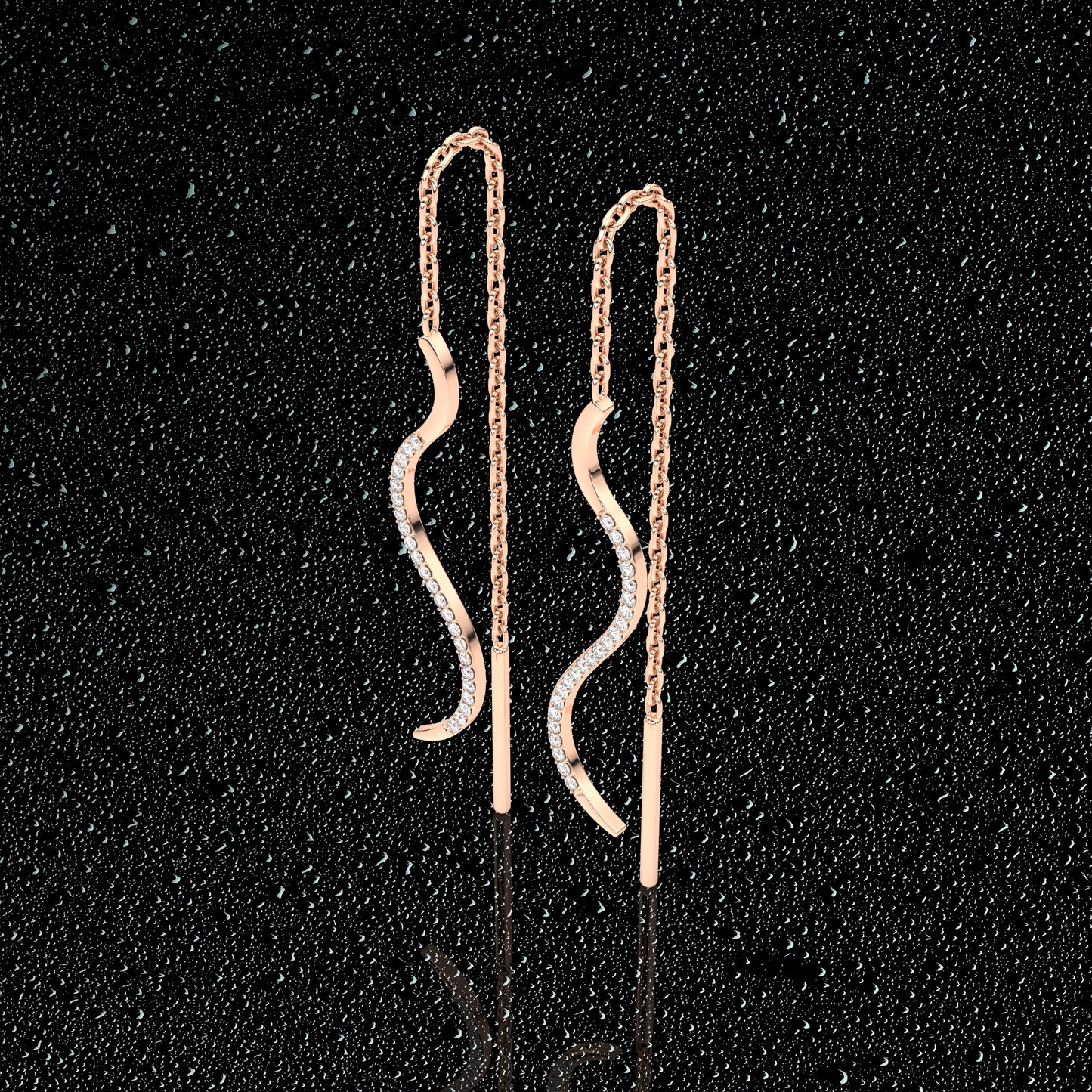 Snake Rose gold Sui Dhaga 925 silver Earring