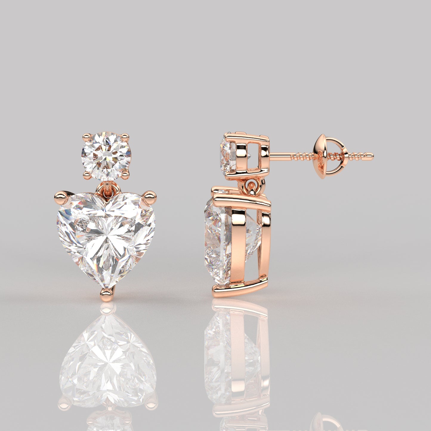 Ori Heart Moissanite Diamond 925 Silver Earring