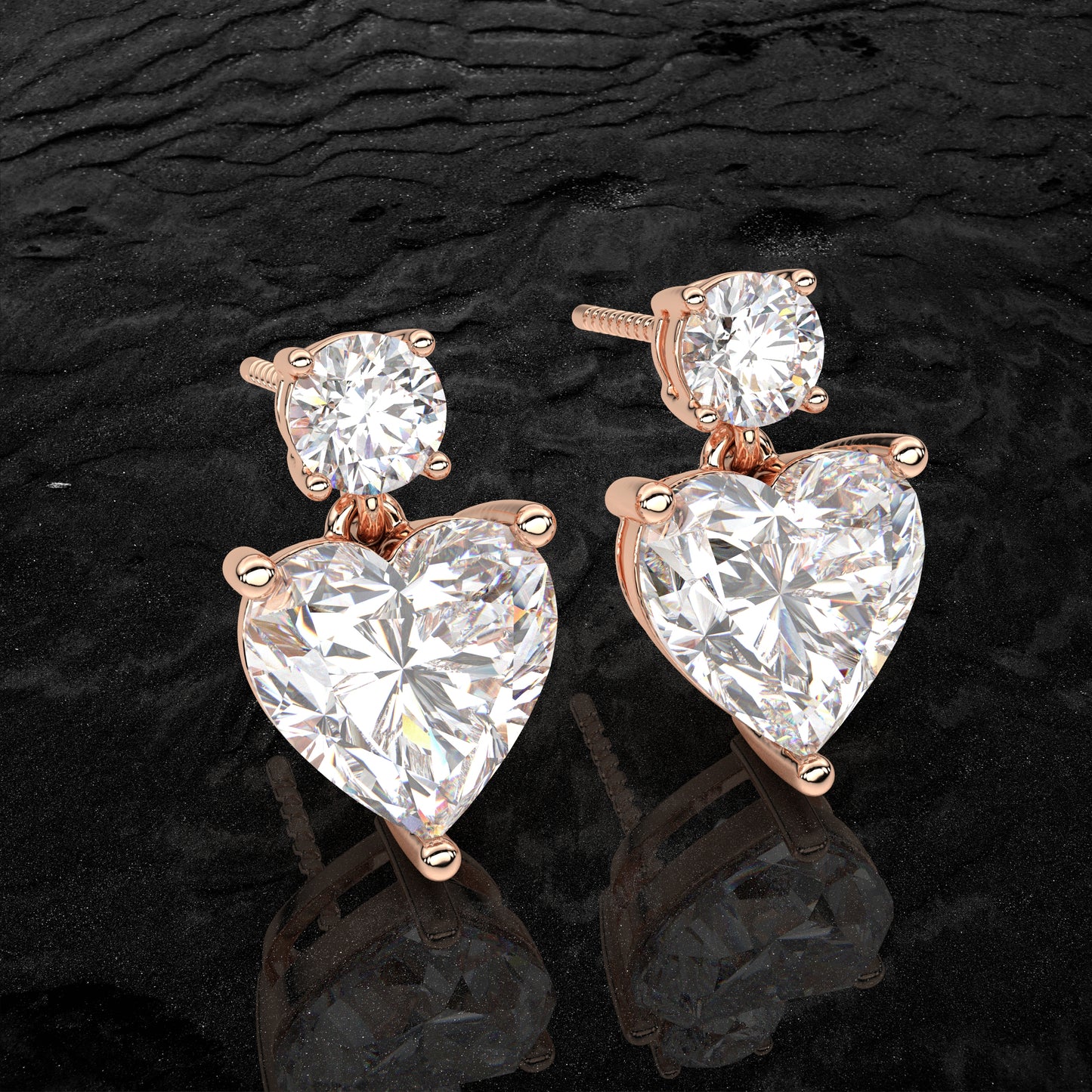 Ori Heart Moissanite Diamond 925 Silver Earring