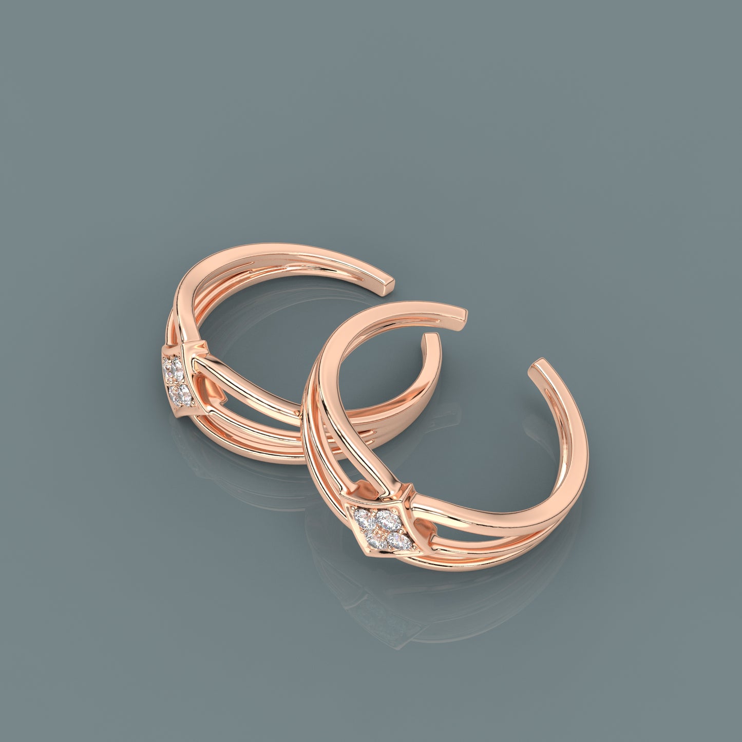 Finerock Moissanite Diamond Adjustable 925 Silver Toe Ring