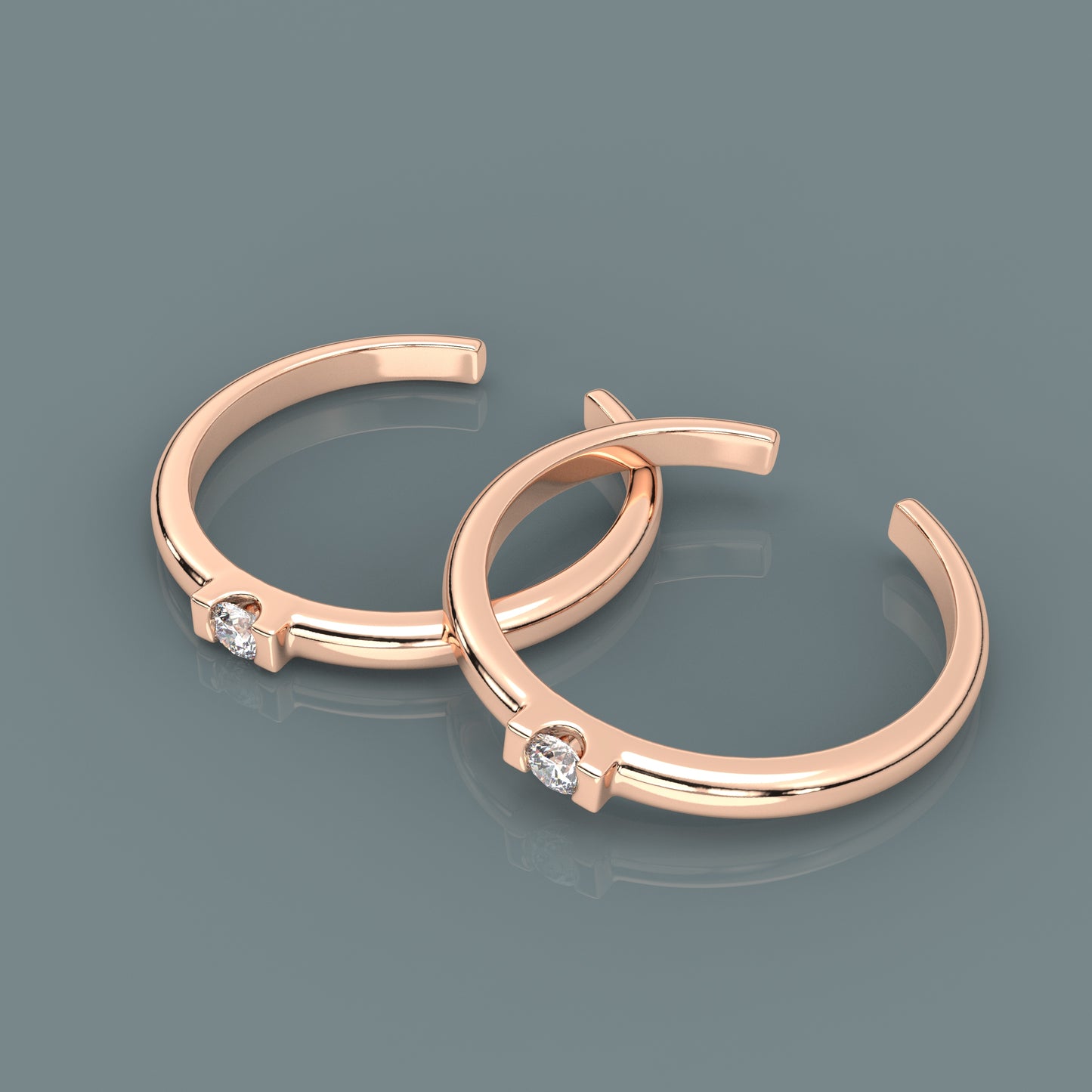 Moissanite Diamond Adjustable 925 Silver Toe Ring