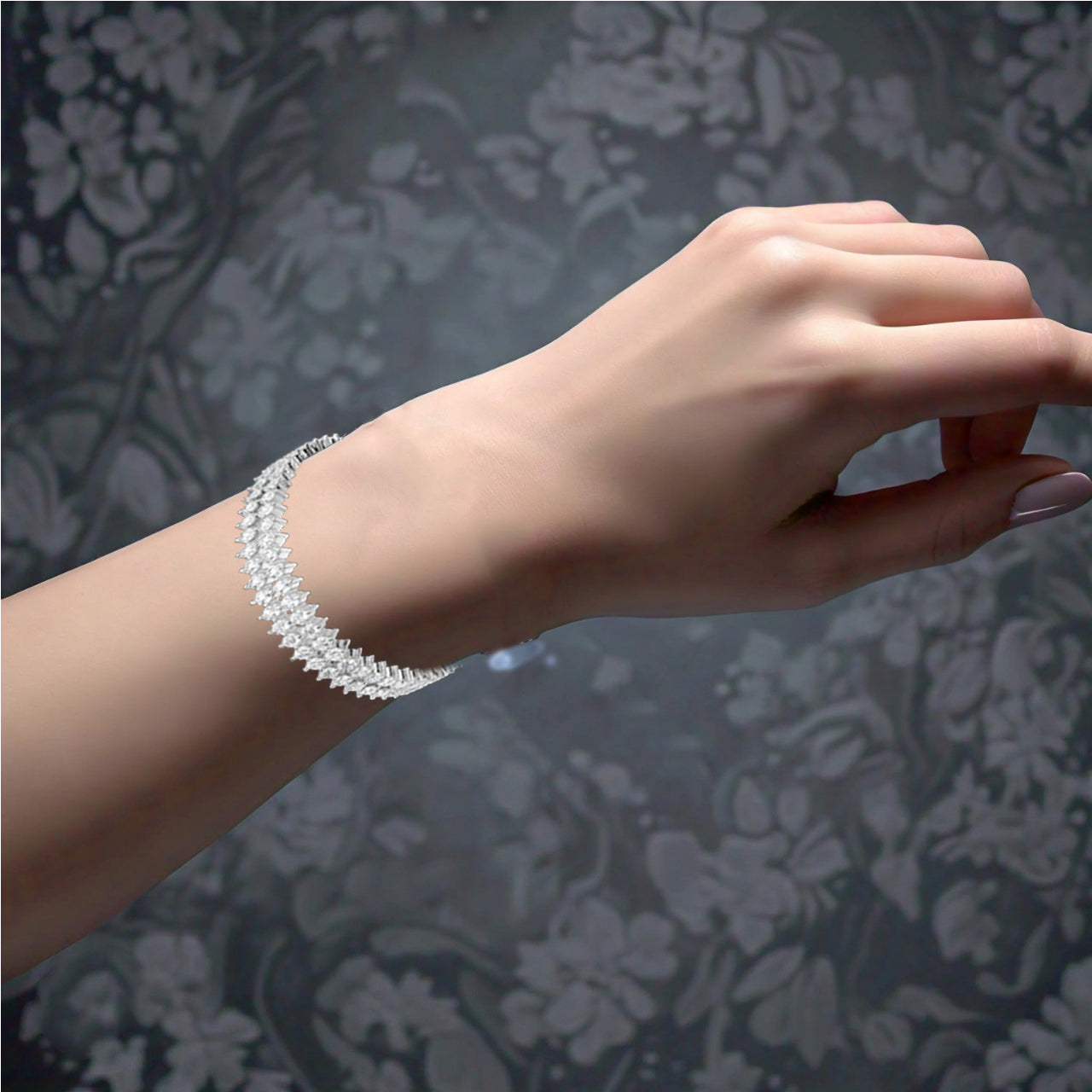 Two row Bangle 925 Sterling Silver