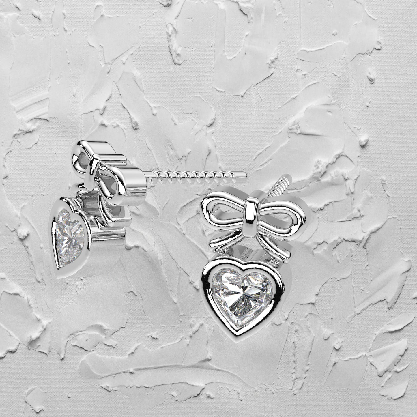Heart Deer Moissanite Diamond 925 Silver Earring