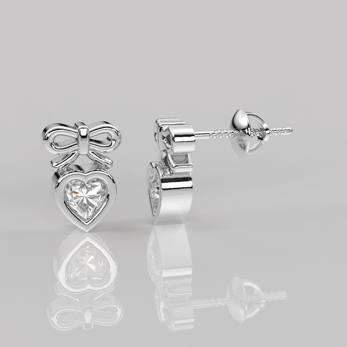 Heart Deer Moissanite Diamond 925 Silver Earring