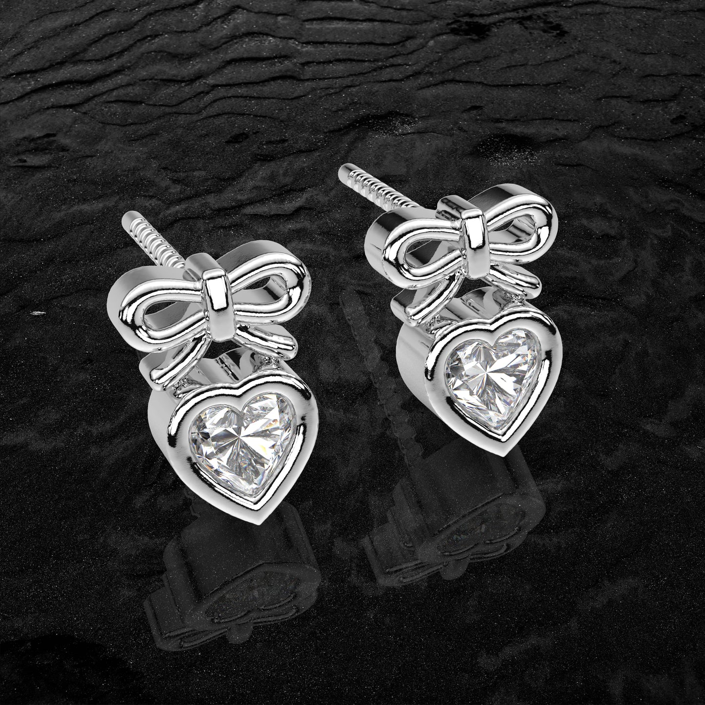 Heart Deer Moissanite Diamond 925 Silver Earring