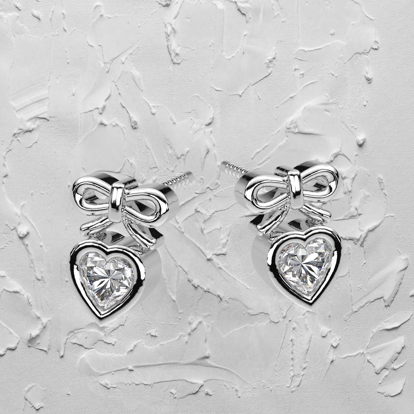 Heart Deer Moissanite Diamond 925 Silver Earring
