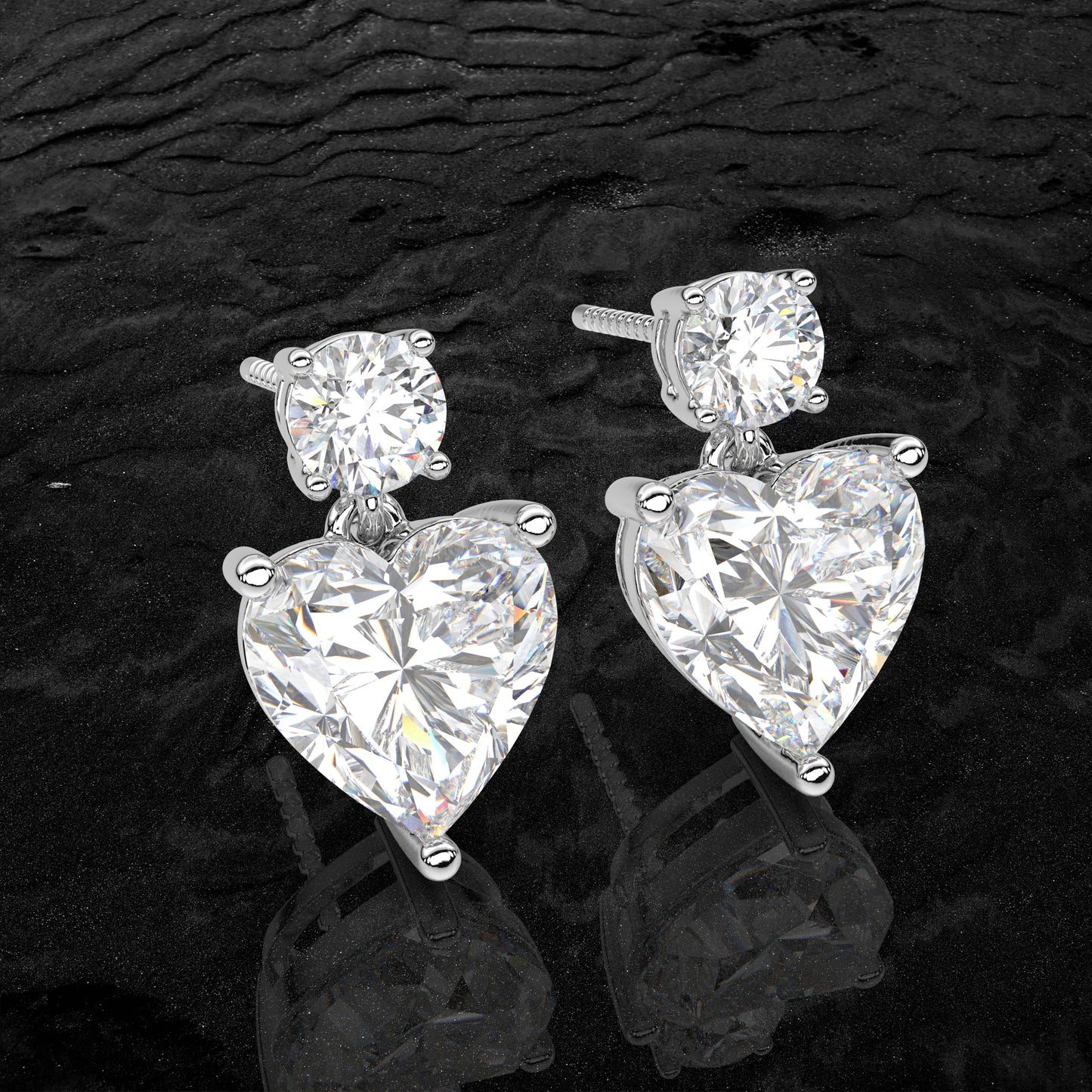 Ori Heart Moissanite Diamond 925 Silver Earring