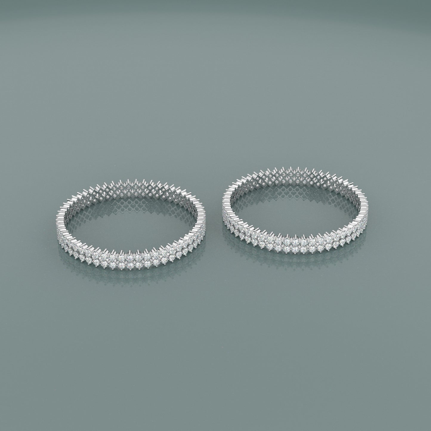 Two row Bangle 925 Sterling Silver