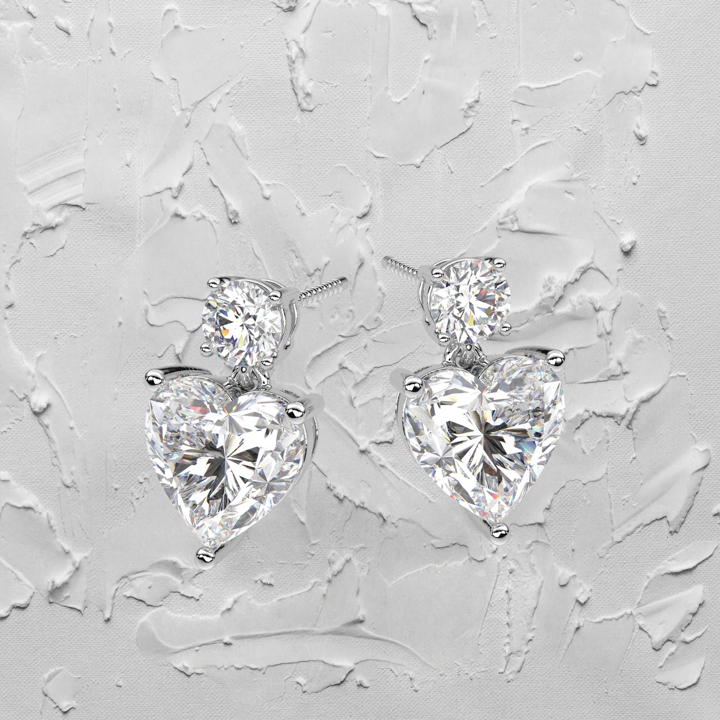 Ori Heart Moissanite Diamond 925 Silver Earring