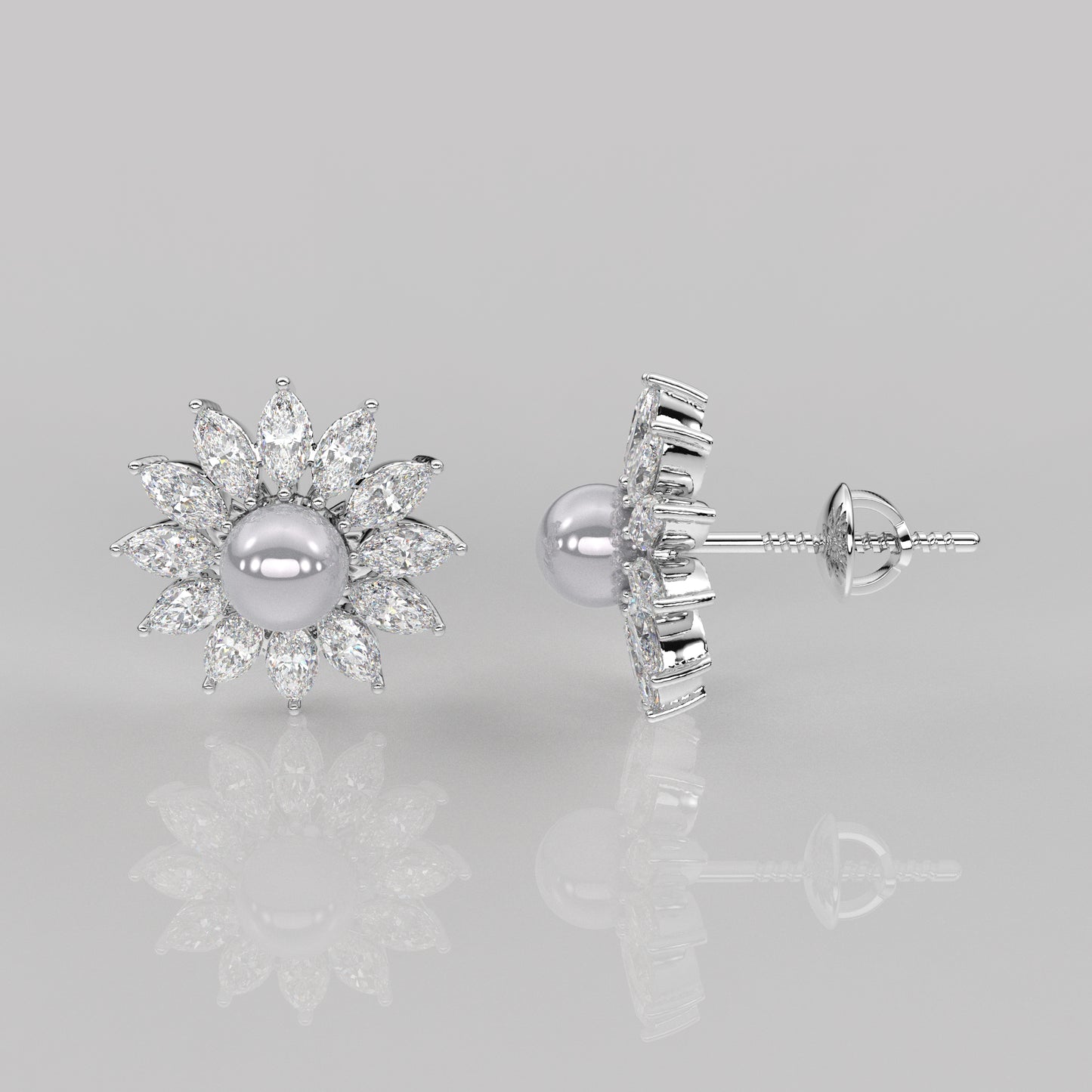 Sunflow 1 Carat Moissanite Diamond 925 Silver Earring
