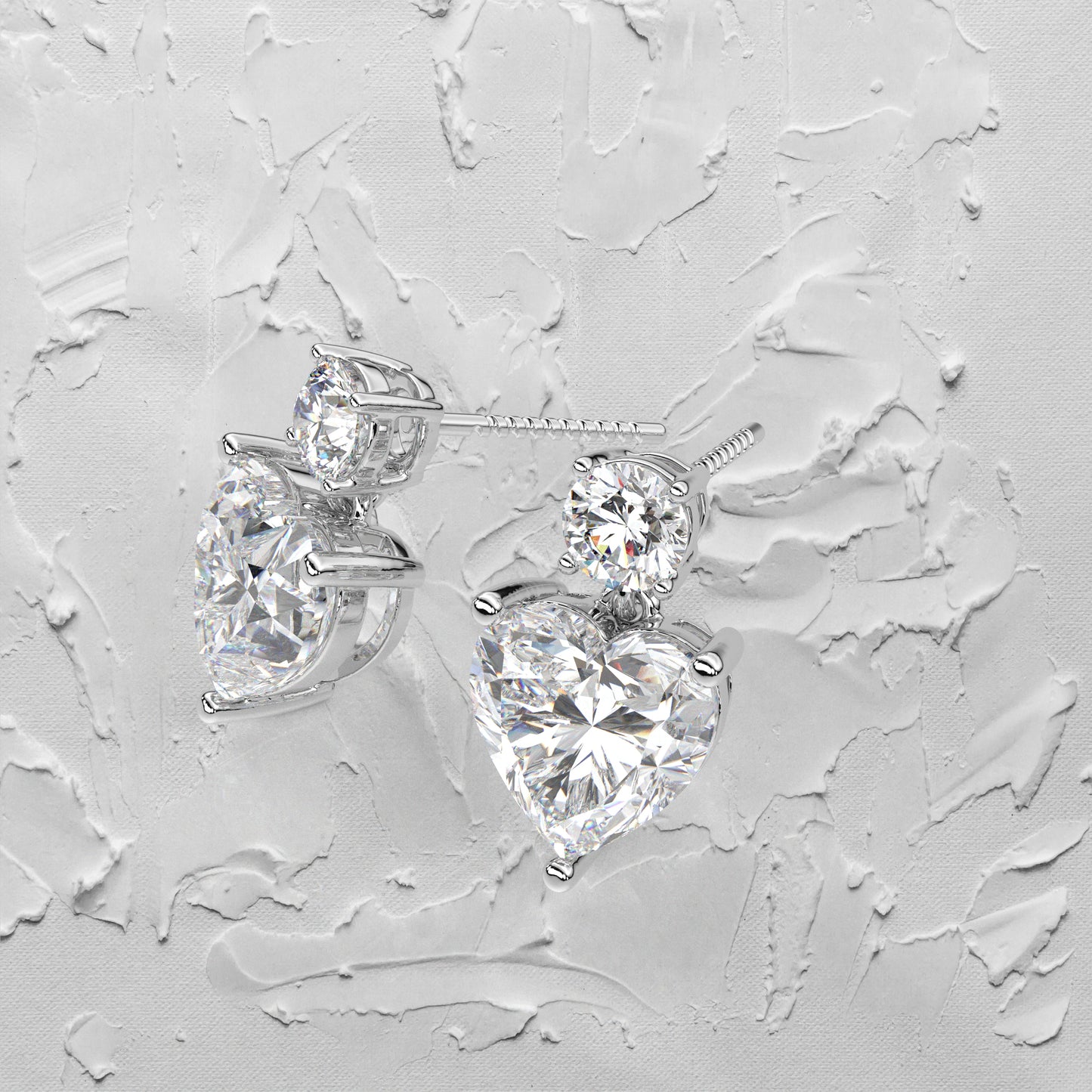 Ori Heart Moissanite Diamond 925 Silver Earring