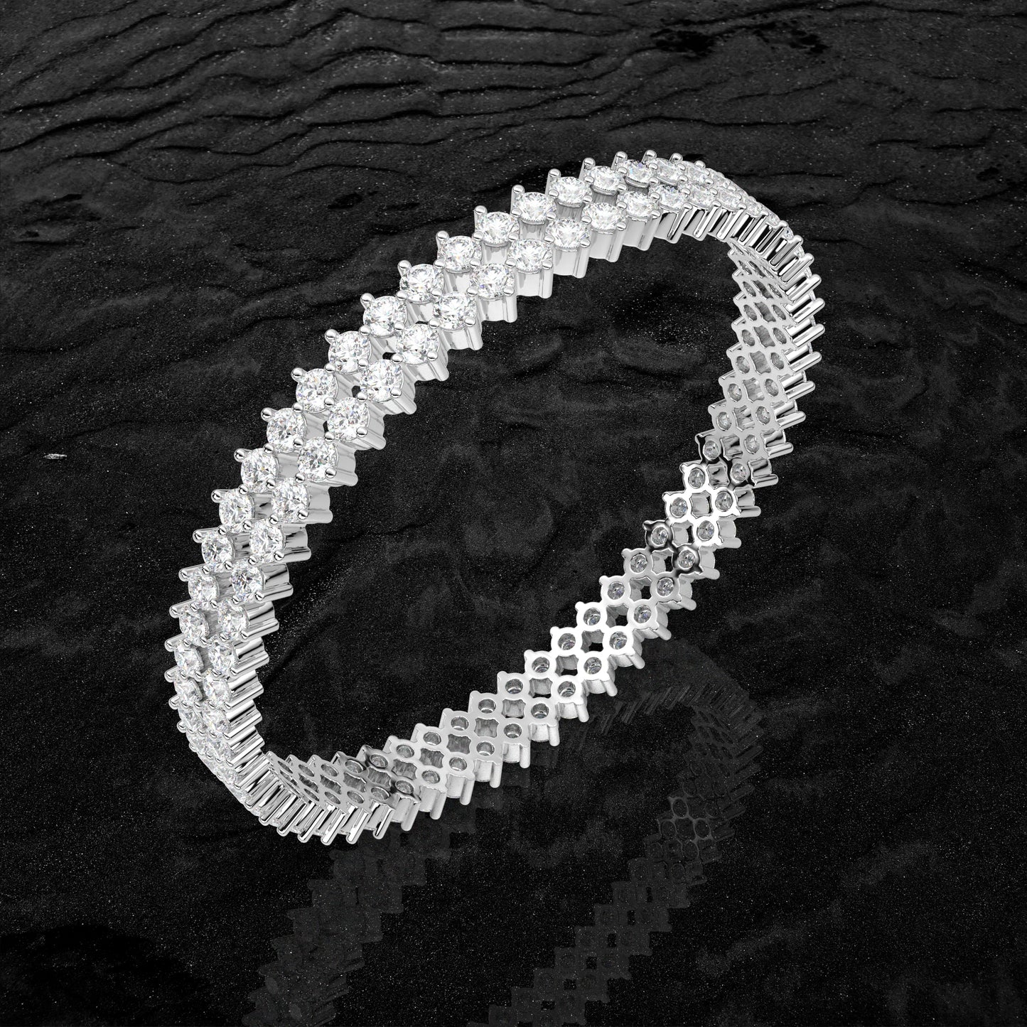 Two row Bangle 925 Sterling Silver