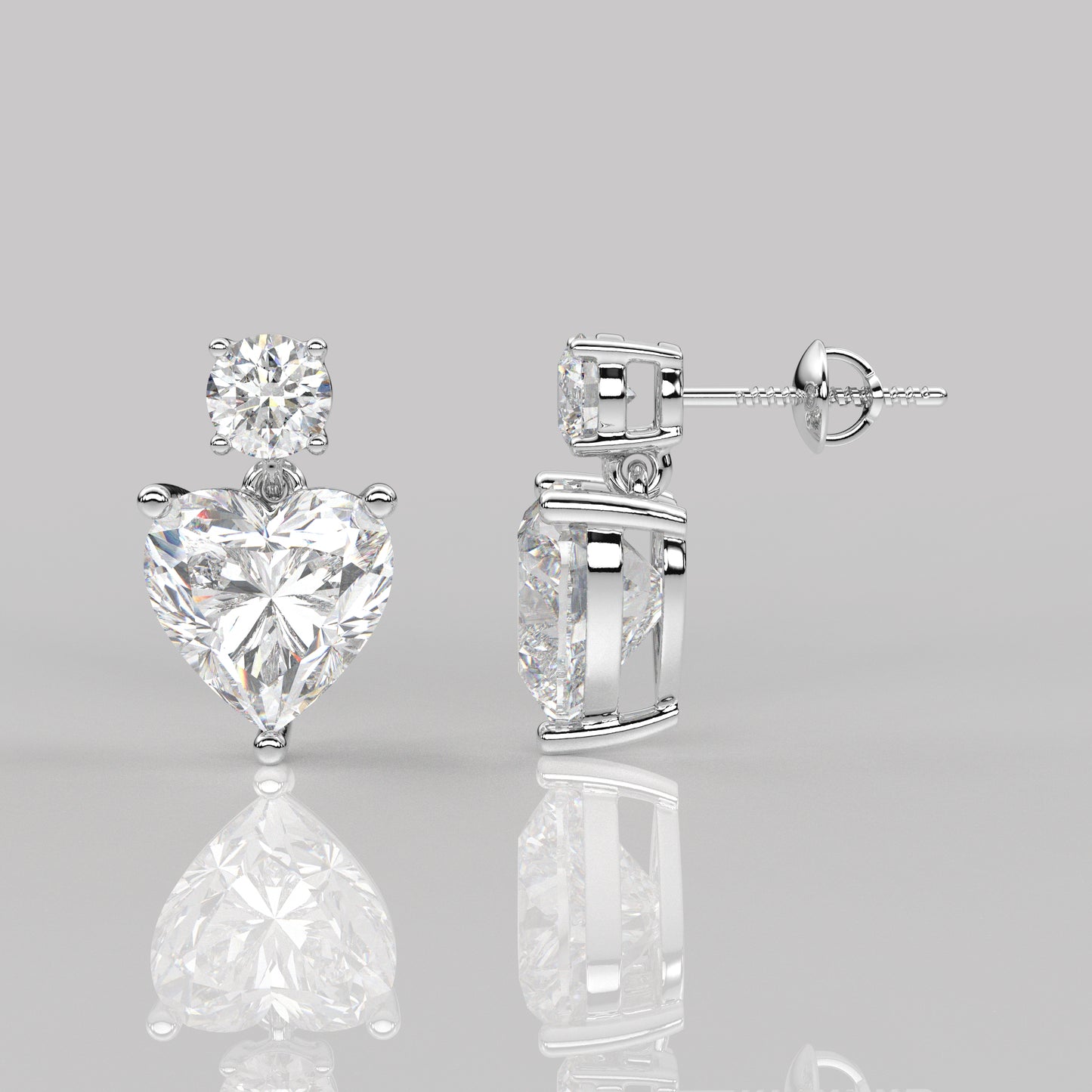 Ori Heart Moissanite Diamond 925 Silver Earring