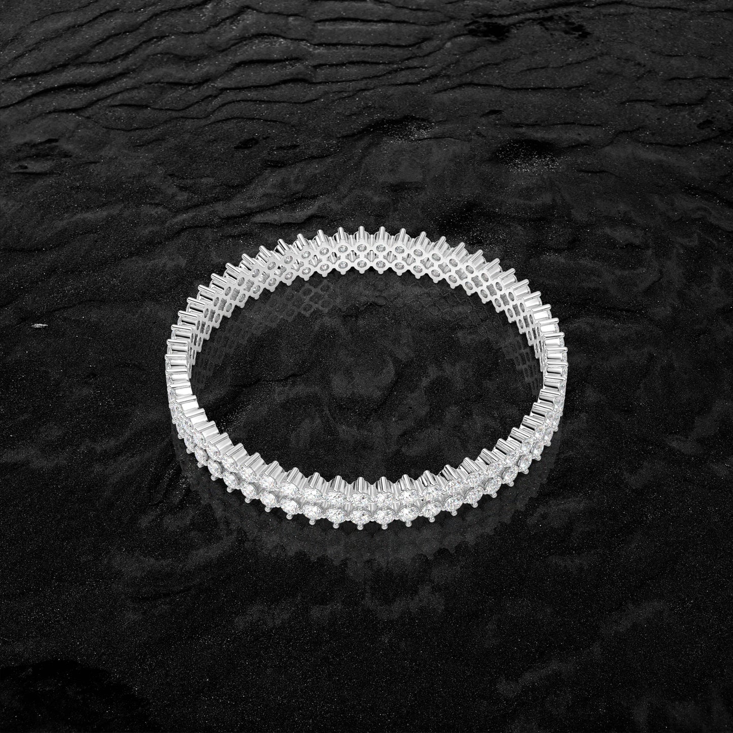 Two row Bangle 925 Sterling Silver