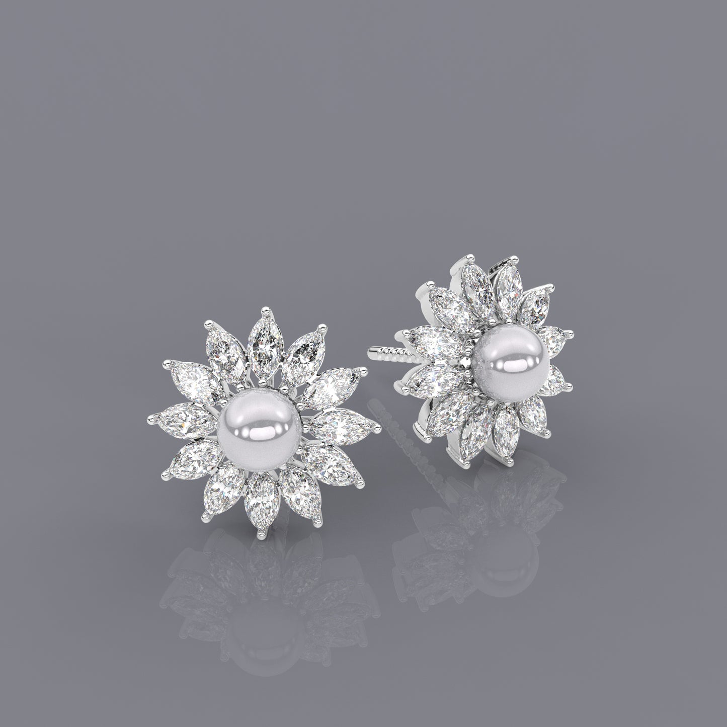 Sunflow 1 Carat Moissanite Diamond 925 Silver Earring