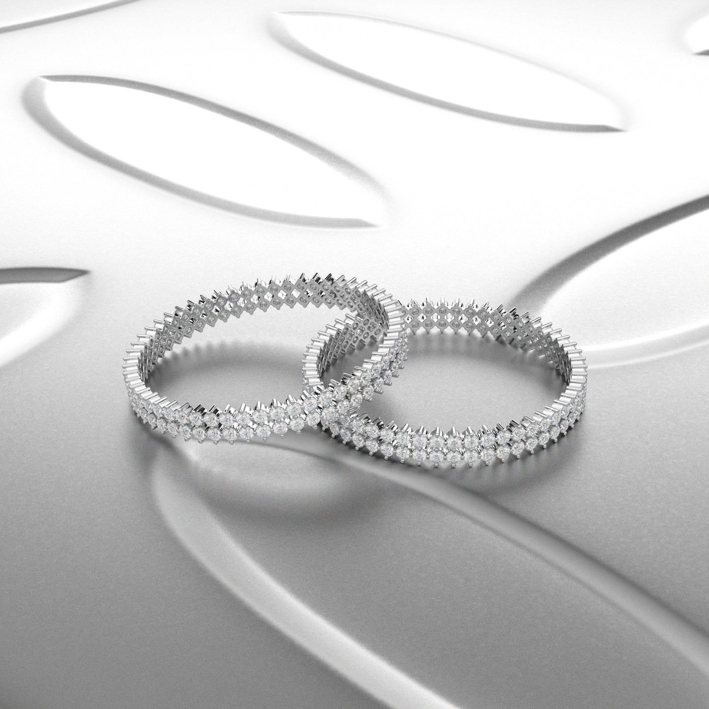 Two row Bangle 925 Sterling Silver