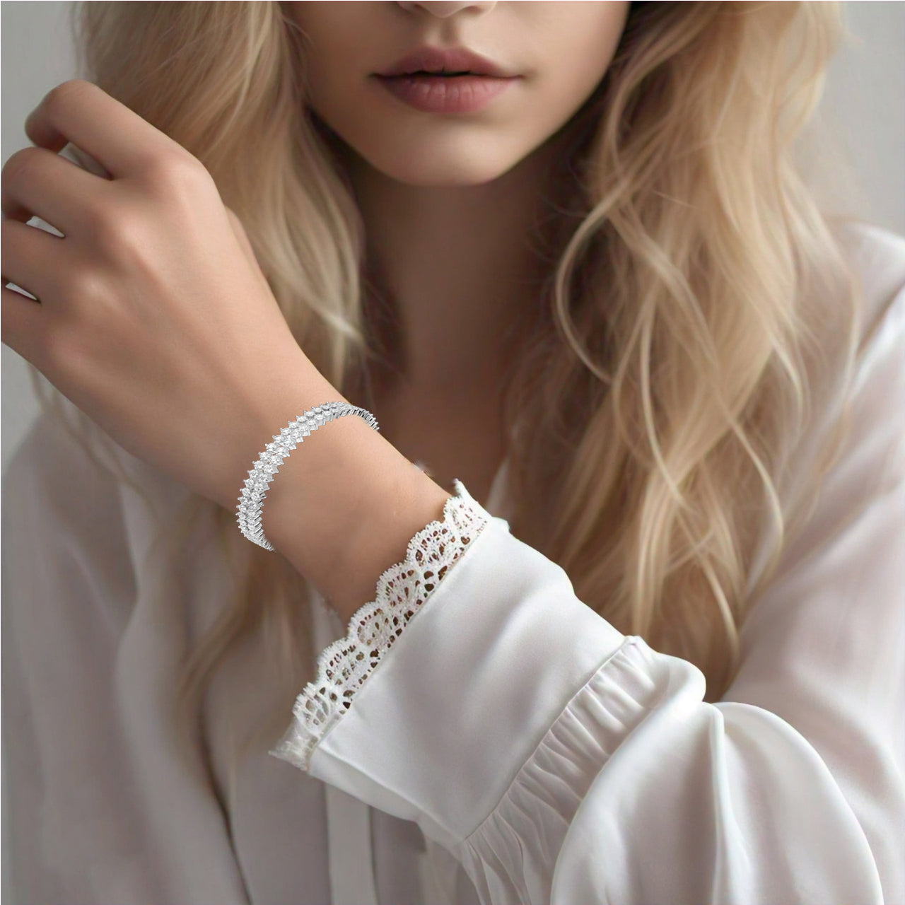 Two row Bangle 925 Sterling Silver