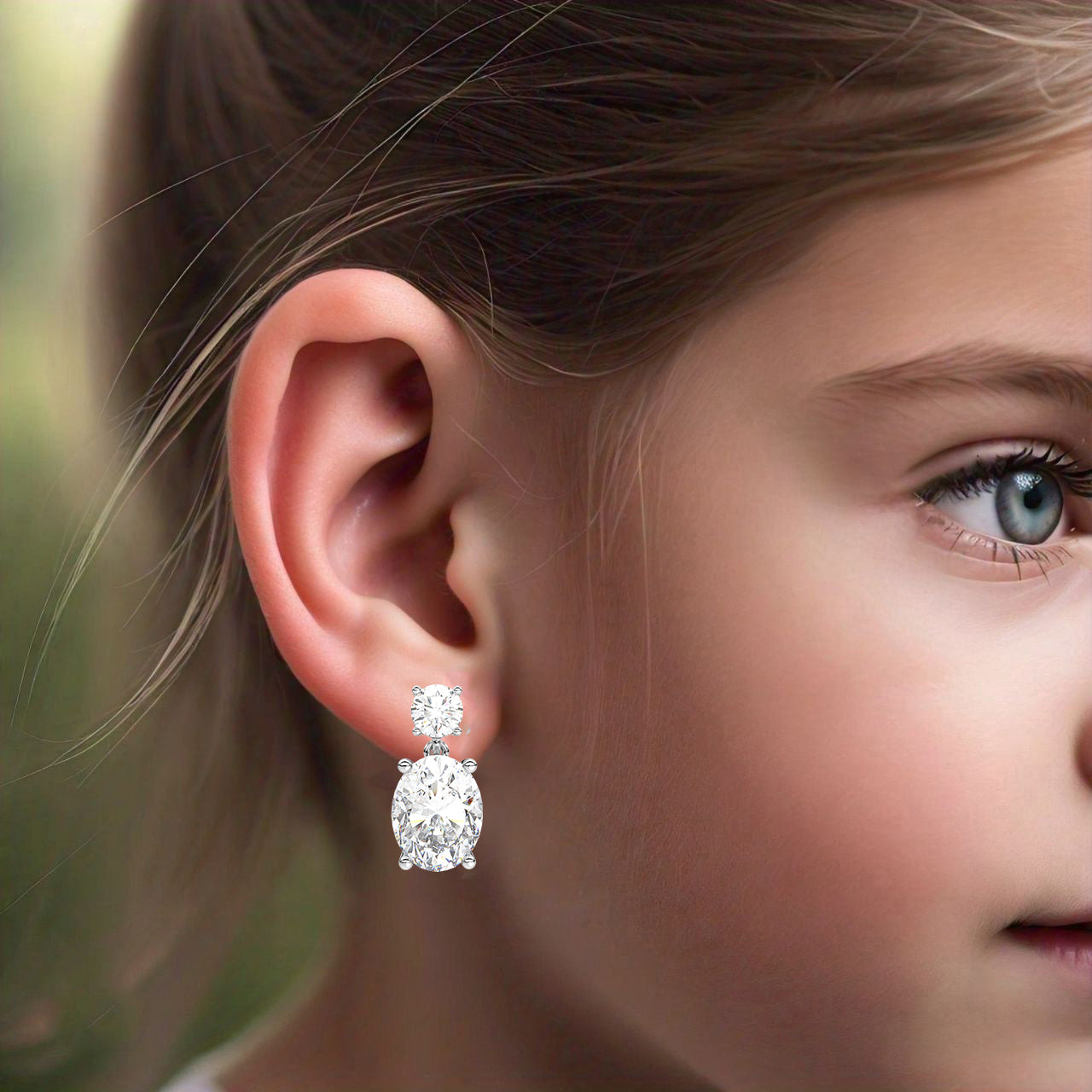 Siam 1 Carat Moissanite Diamond 925 Silver Earring