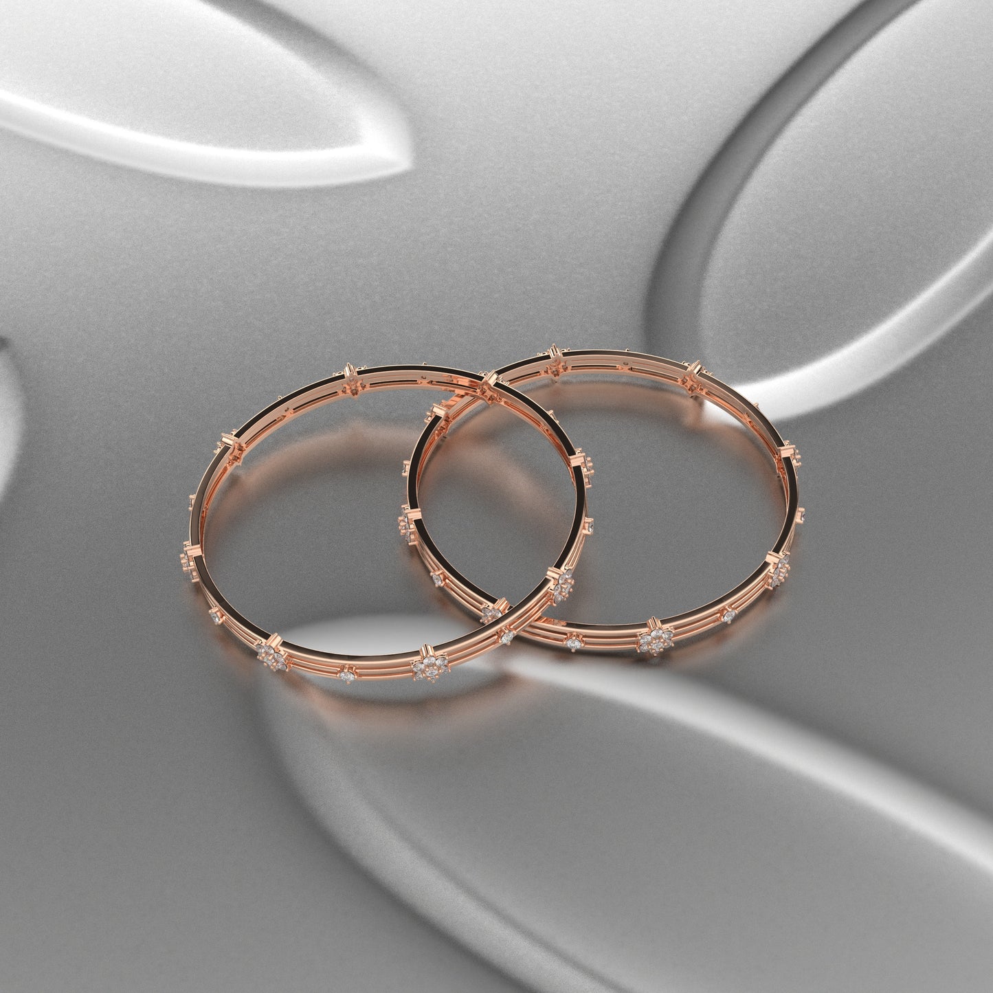 Rose gold Charvitha Bangle 925 Sterling Silver
