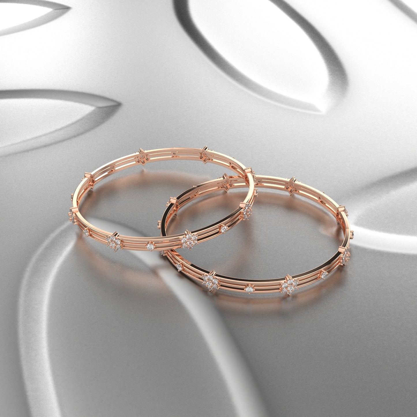 Rose gold Charvitha Bangle 925 Sterling Silver