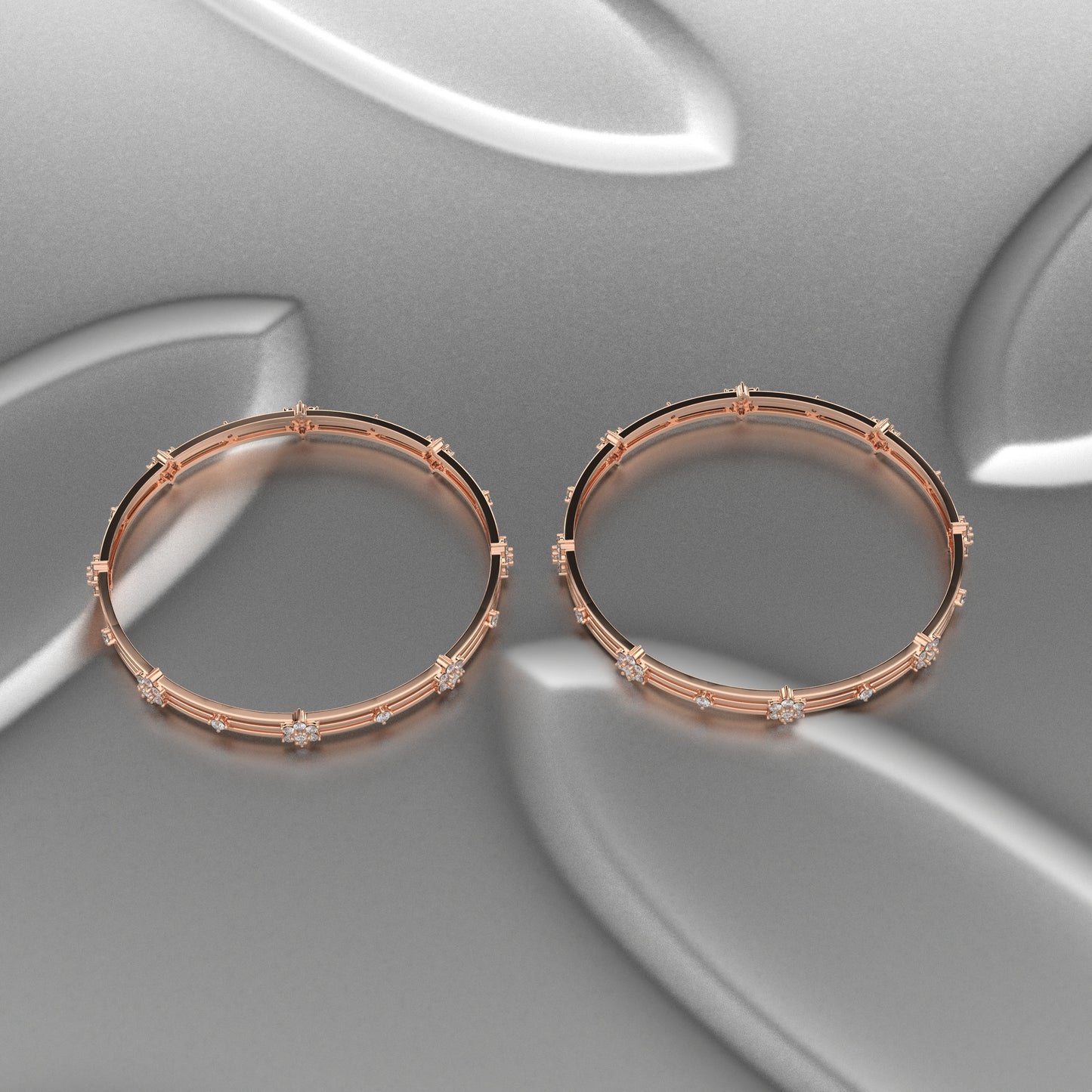 Rose gold Charvitha Bangle 925 Sterling Silver